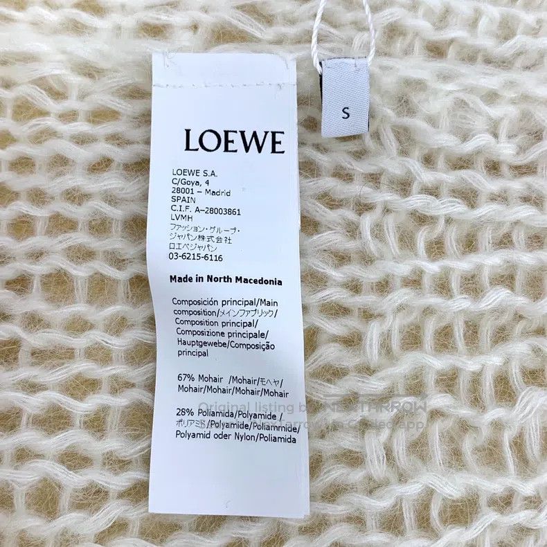 Loewe Loewe Off-white Mohair Round Neck Feather Sleeve Knit Swea Size S / US 4 / IT 40 - 6 Thumbnail