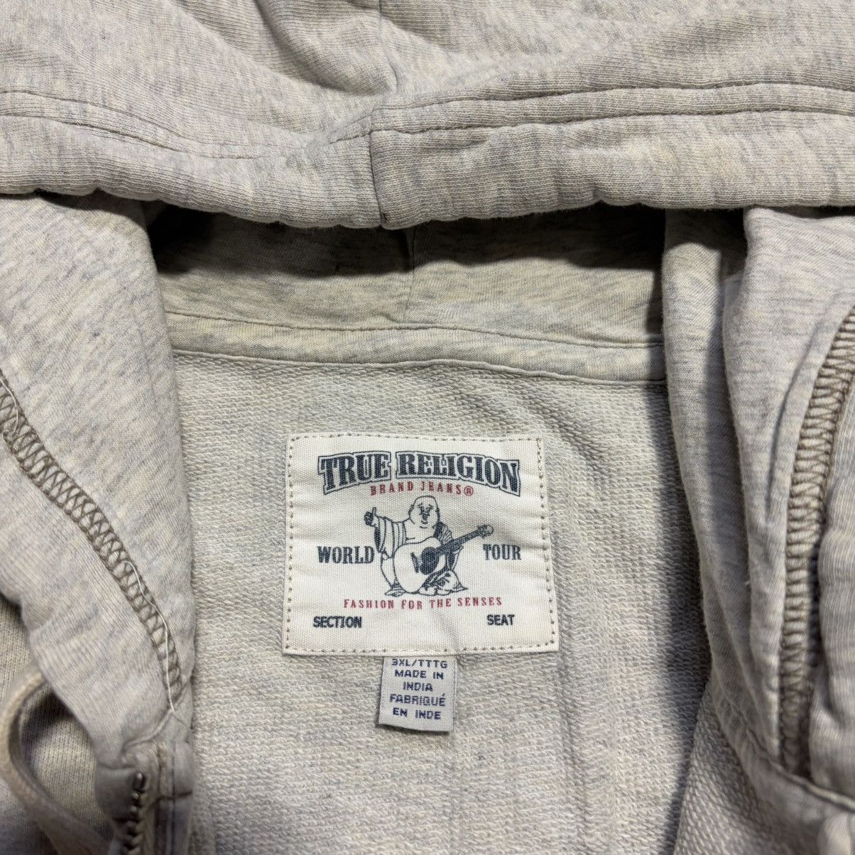 True Religion Vintage True Religion Zip Up Hoodie Sweatshirt Buddha Logo Size US XXL / EU 58 / 5 - 11 Thumbnail