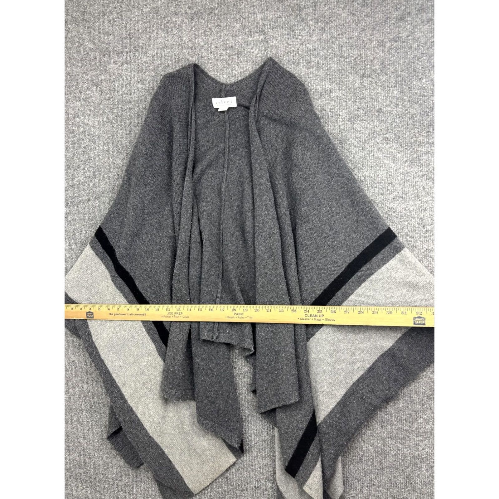 Velvet Velvet by Graham & Spencer Cape Sweater Womens XS/S Gray Stripe Knit Poncho Size XS / US 0-2 / IT 36-38 - 4 Thumbnail