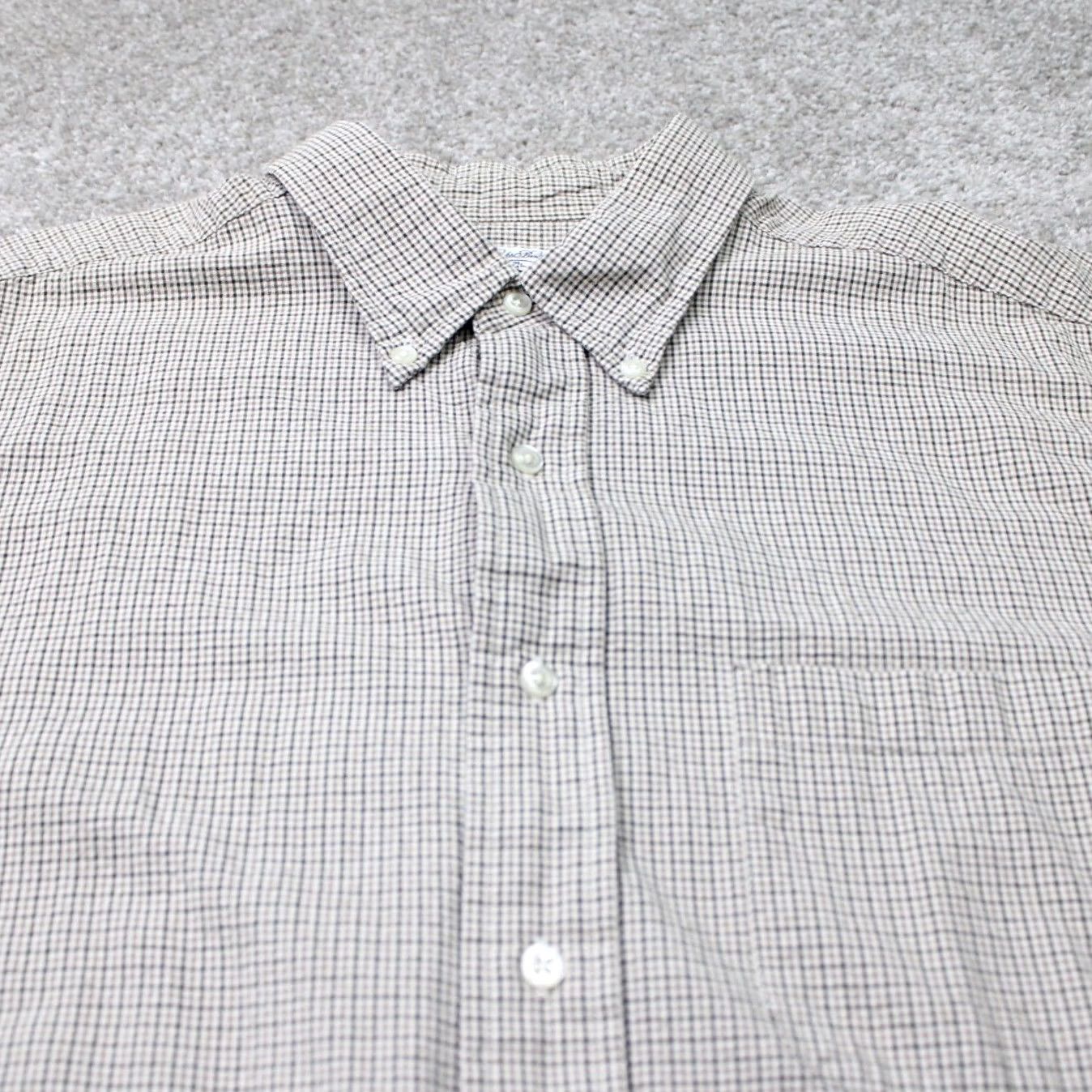 Brooks Brothers Brooks Brothers Sport Shirt Mens Large Beige/Black Cotton Short Sleeve Button-Up Shirt Size US L / EU 52-54 / 3 - 5 Thumbnail