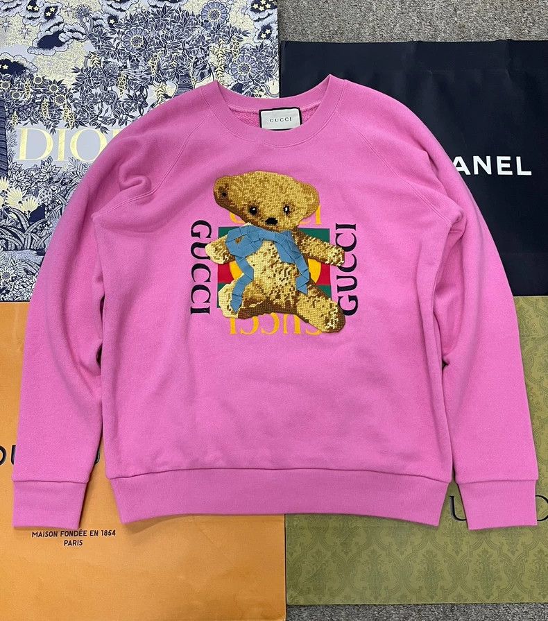 Gucci Pink Logo Bear Sweatshirt XS - dmc