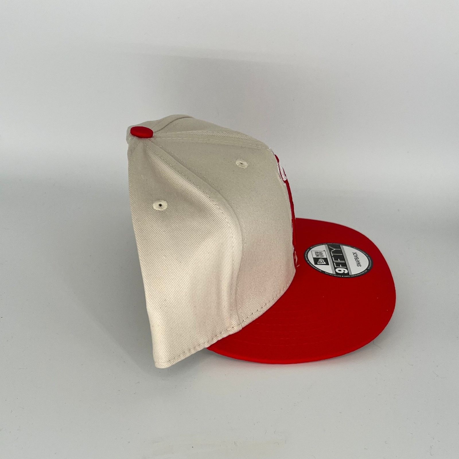 New Era Khaki Red Los Angeles Angel New Era MLB 9Fifty Snapback Hat Size ONE SIZE - 3 Thumbnail