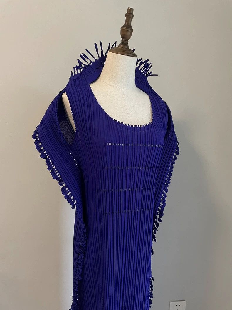 Issey Miyake Issey Miyake Blue main line dragon beard dress Size M / US 6-8 / IT 42-44 - 2 Thumbnail