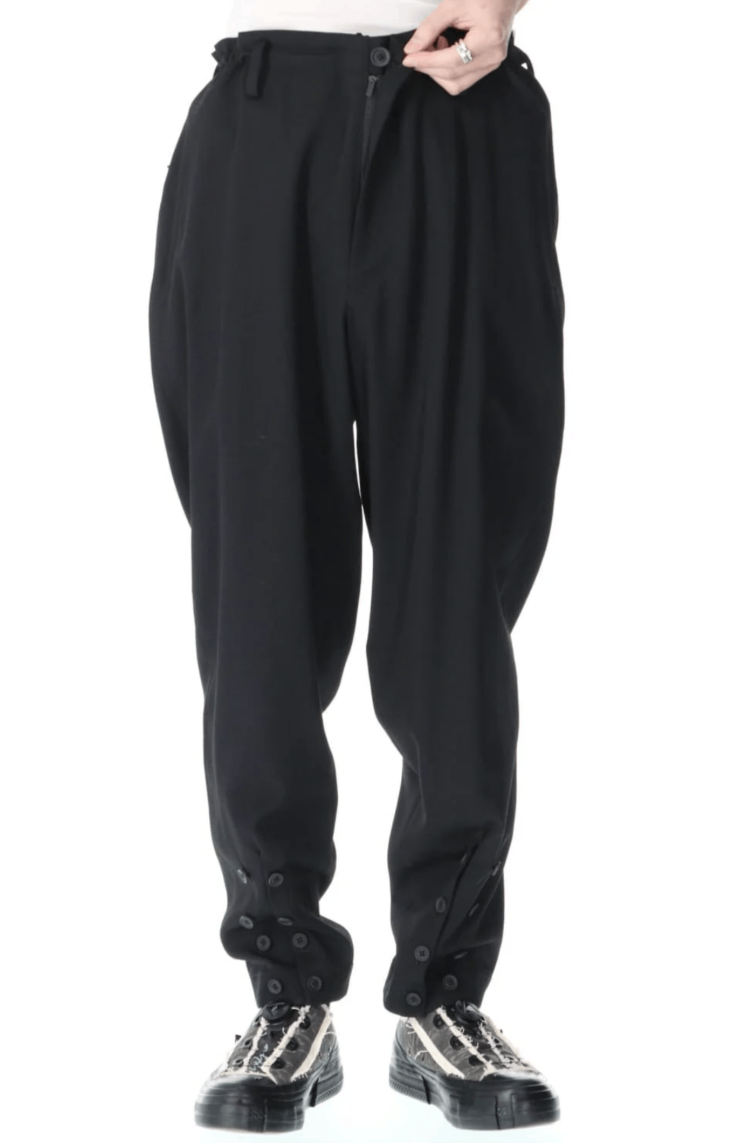 Yohji Yamamoto Yohji Yamamoto Pour Homme - W/GABARDINE Hem Buttons Pants |  Grailed