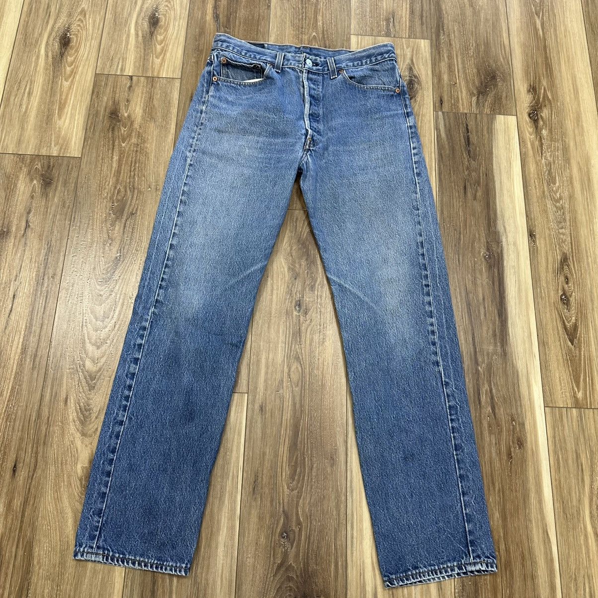 Levi's Vtg 90s Levi’s 501xx STF Jeans USA Tag 35x36 (Actual 32x31) Size US 32 / EU 48 - 1 Thumbnail