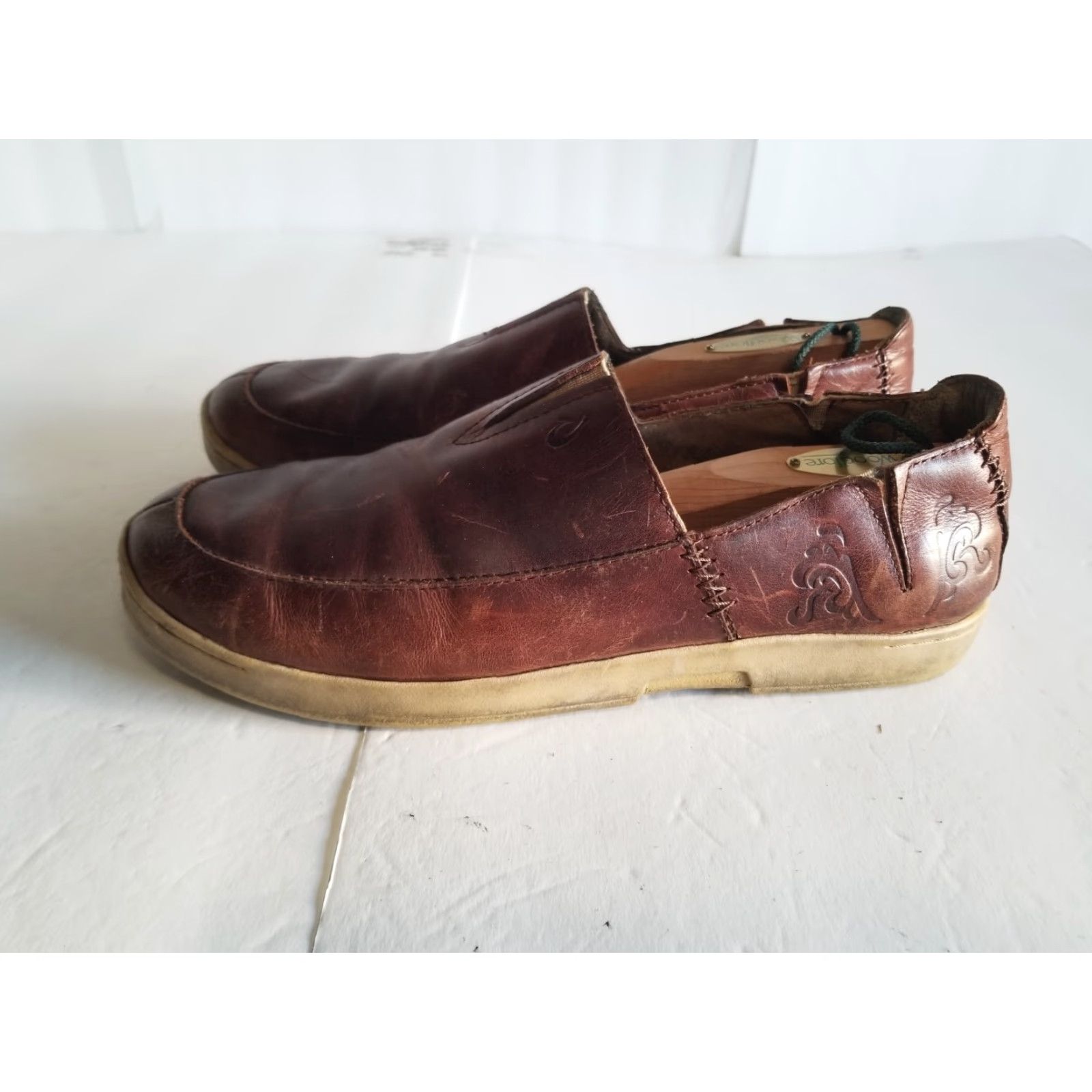 Olukai Olukai Kama'aina Loafer Casual Slip On Mens US Size 10 Leather Brown Rubber Lining Leather Cushioned M Shoe Width Size US 10 / EU 43 - 5 Thumbnail