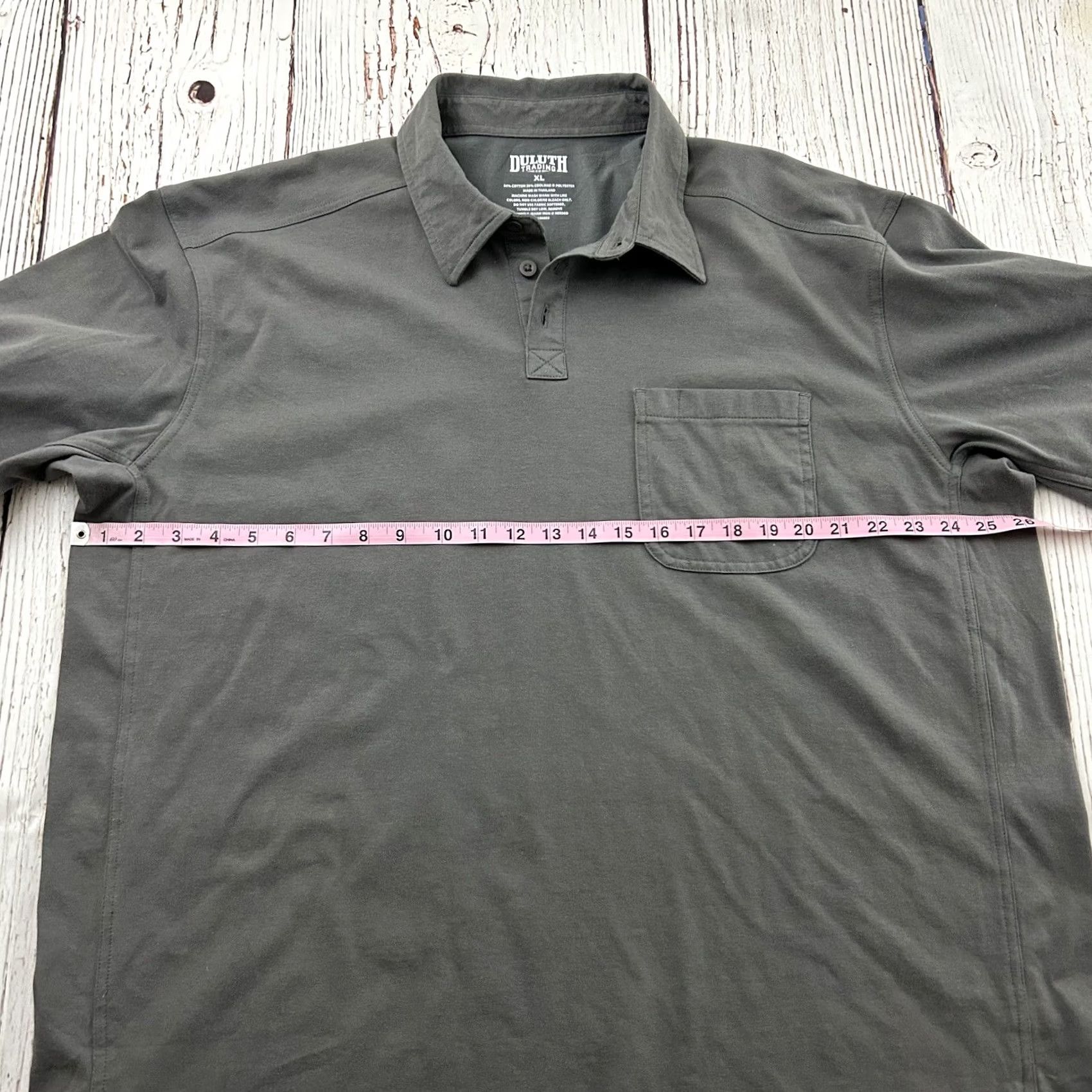 CO Duluth Trading Co Short Sleeve Button Front Polo Shirt Mens XL Solid Gray Size US XL / EU 56 / 4 - 3 Thumbnail