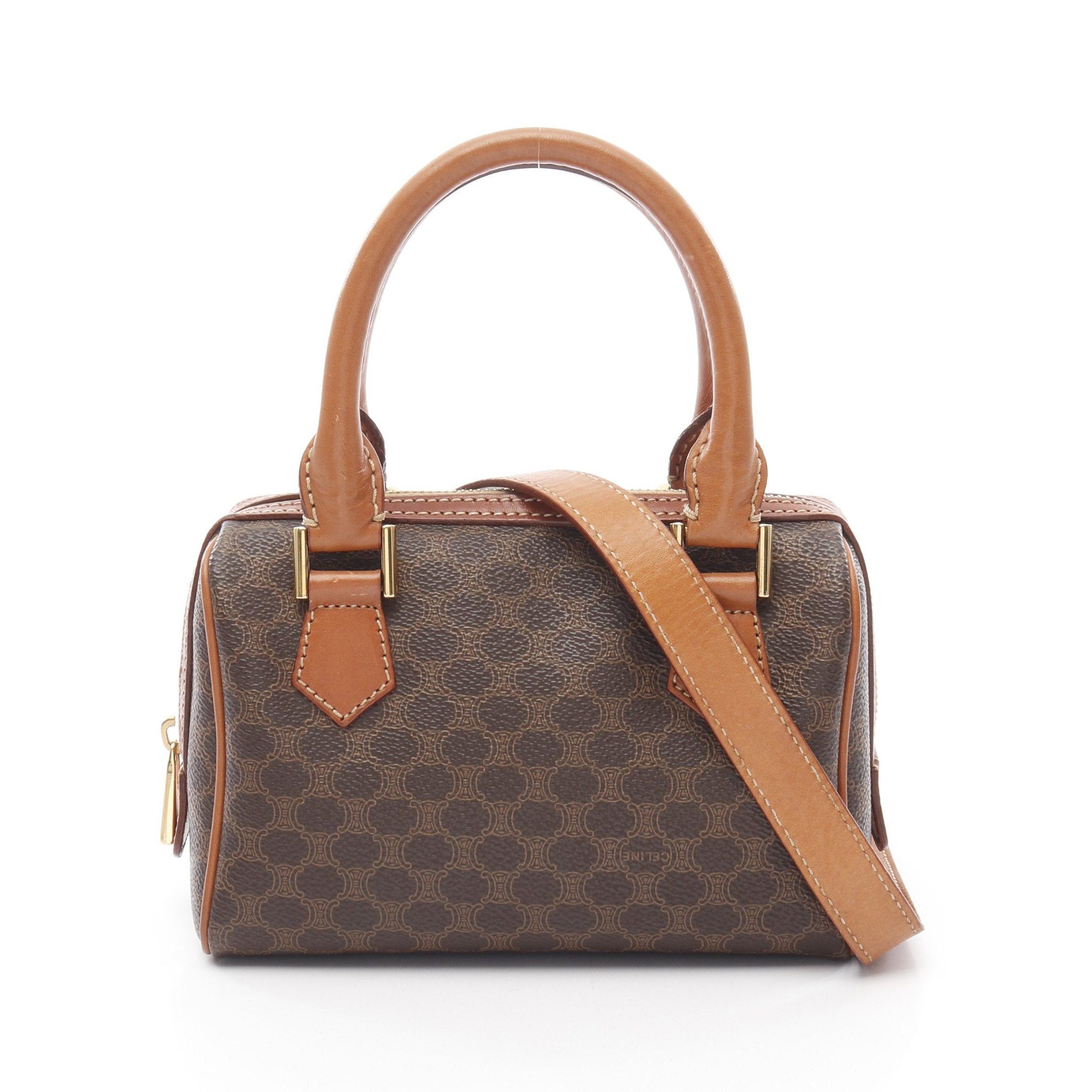 Celine Celine Macadam Handbag Leather Brown Dark Size ONE SIZE - 1 Thumbnail