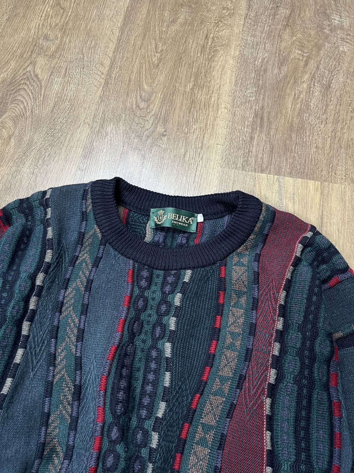 Vintage ➕ vintage tundra coogi style cable knit crazy sweater rare Size US L / EU 52-54 / 3 - 3 Thumbnail