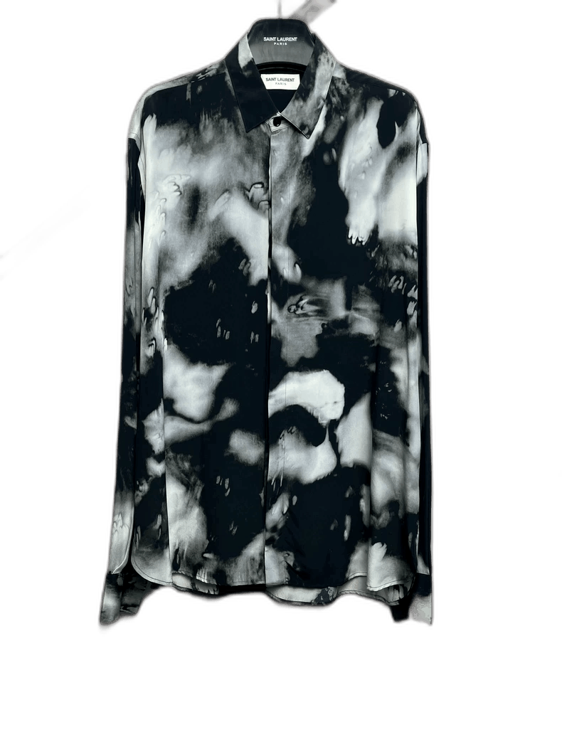 Saint Laurent Paris Saint Laurent Black and White Silk Shirt-2507 Size US L / EU 52-54 / 3 - 6 Thumbnail
