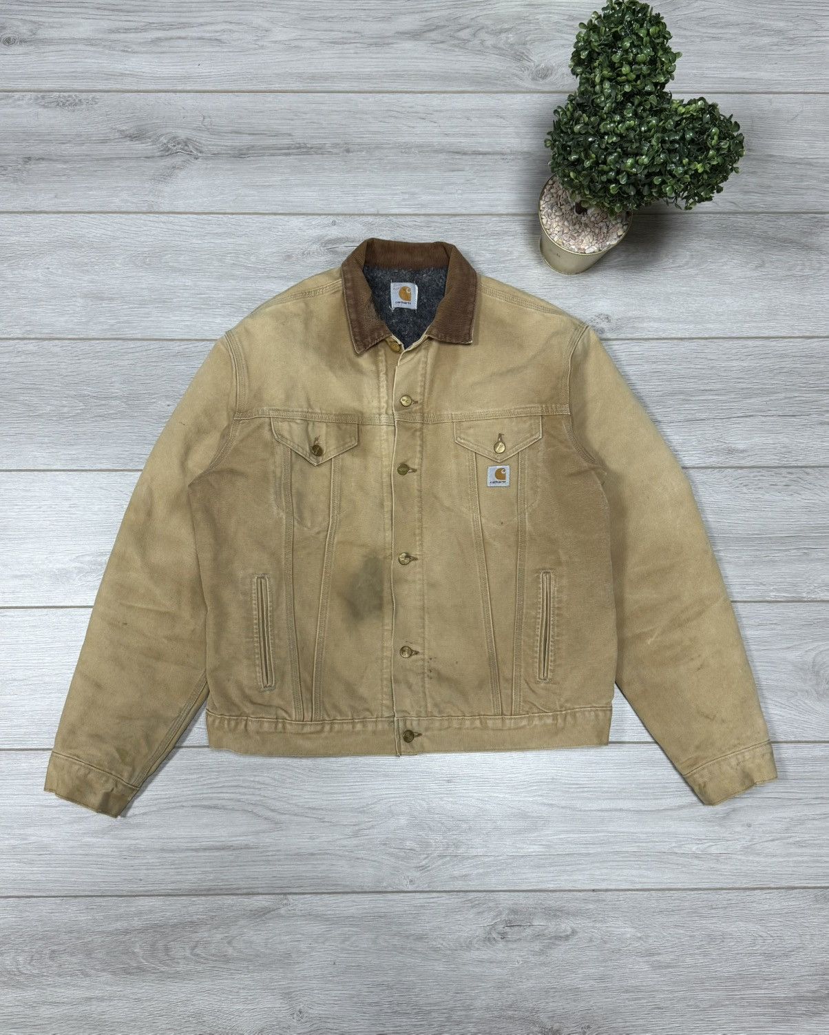 Carhartt Carhartt detroit vintage distressed jacket buttons Size US XL / EU 56 / 4 - 1 Thumbnail