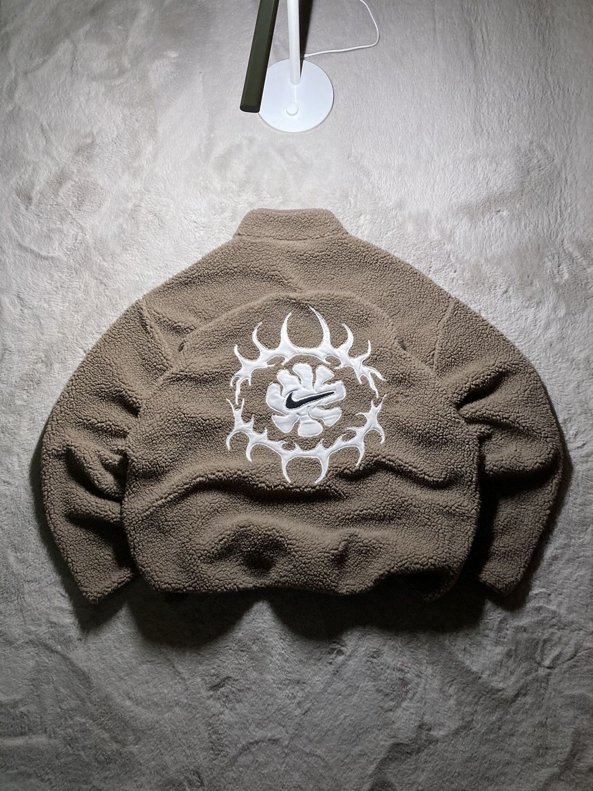 Nike × Vintage ⛩️Nike 1/3zip custom eye fleece vintage y2k big logo brown Size US L / EU 52-54 / 3 - 1 Thumbnail