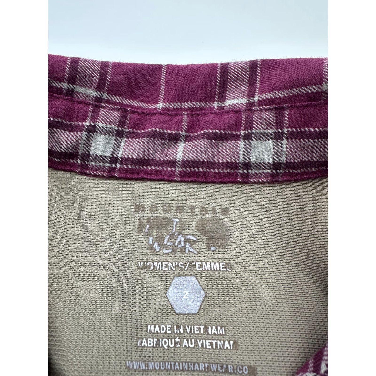 Mountain Hardwear Mountain Hardwear Shirt Womens 2 Purple Plaid Button-Down Outdoor Hiking Size XS / US 0-2 / IT 36-38 - 4 Thumbnail