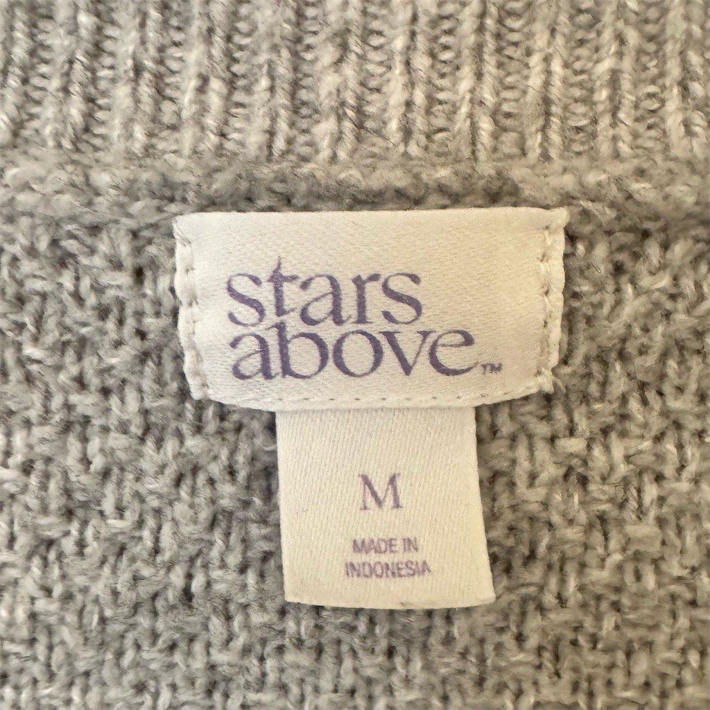 Other Stars Above Sweater Womens Size M Heather Gray Henley Knit Size M / US 6-8 / IT 42-44 - 4 Thumbnail
