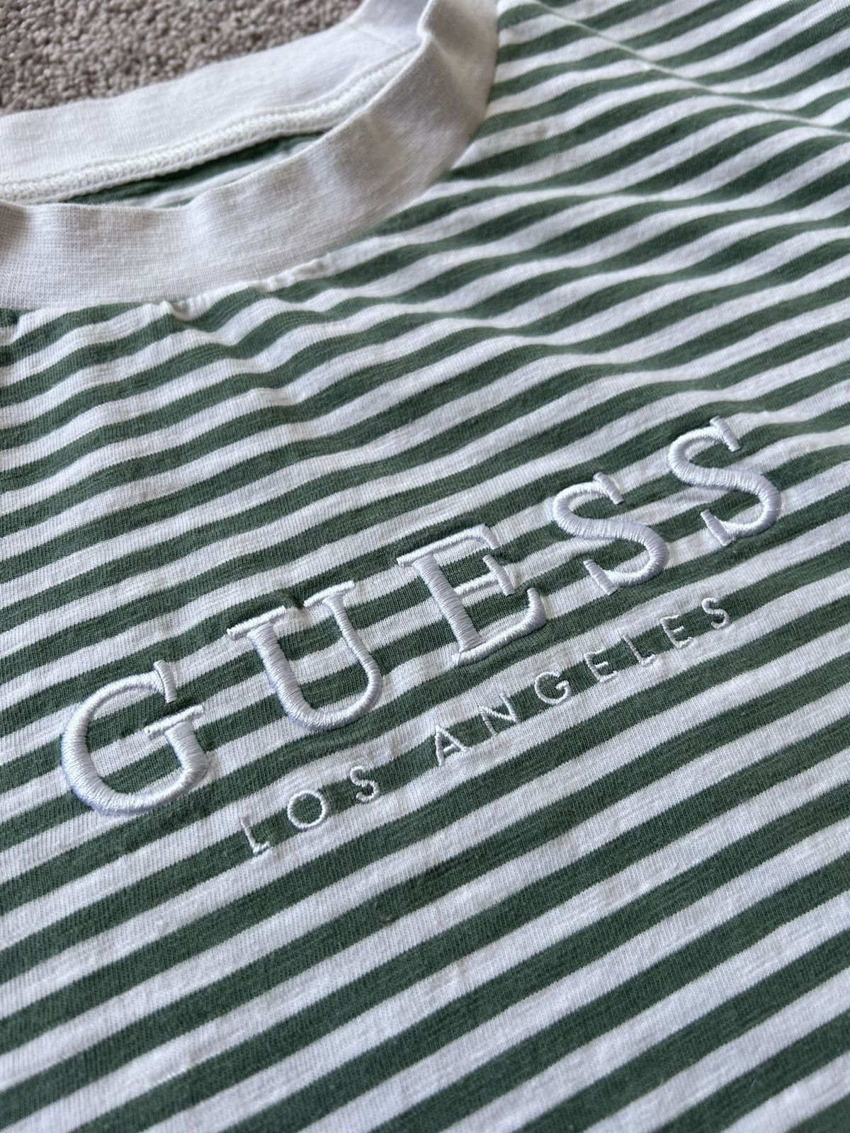 Guess × Vintage Vintage Guess Olive OG Stripes Tee Size US S / EU 44-46 / 1 - 3 Thumbnail
