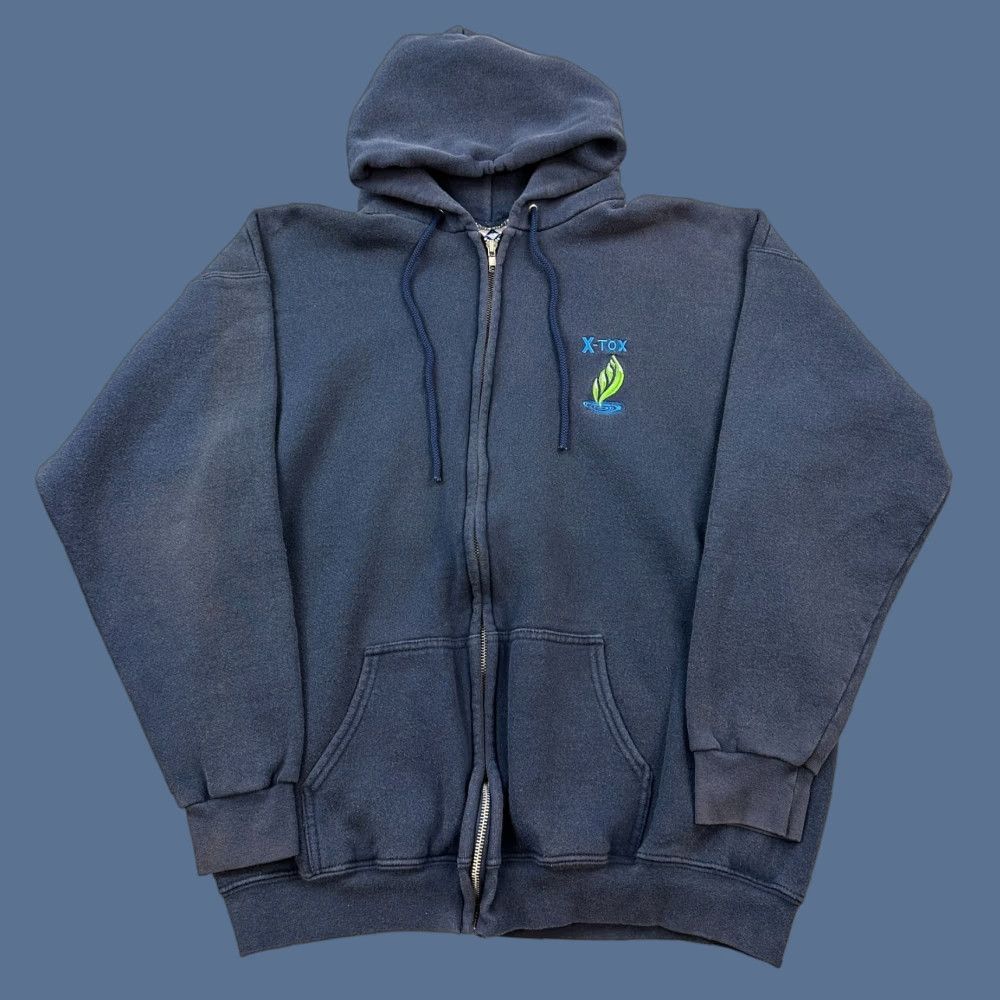 Vintage VINTAGE Alstyle Apparel Activewear Hoodie Mens XL Blue Heavyweight Full Zip 90s Size US XL / EU 56 / 4 - 1 Thumbnail