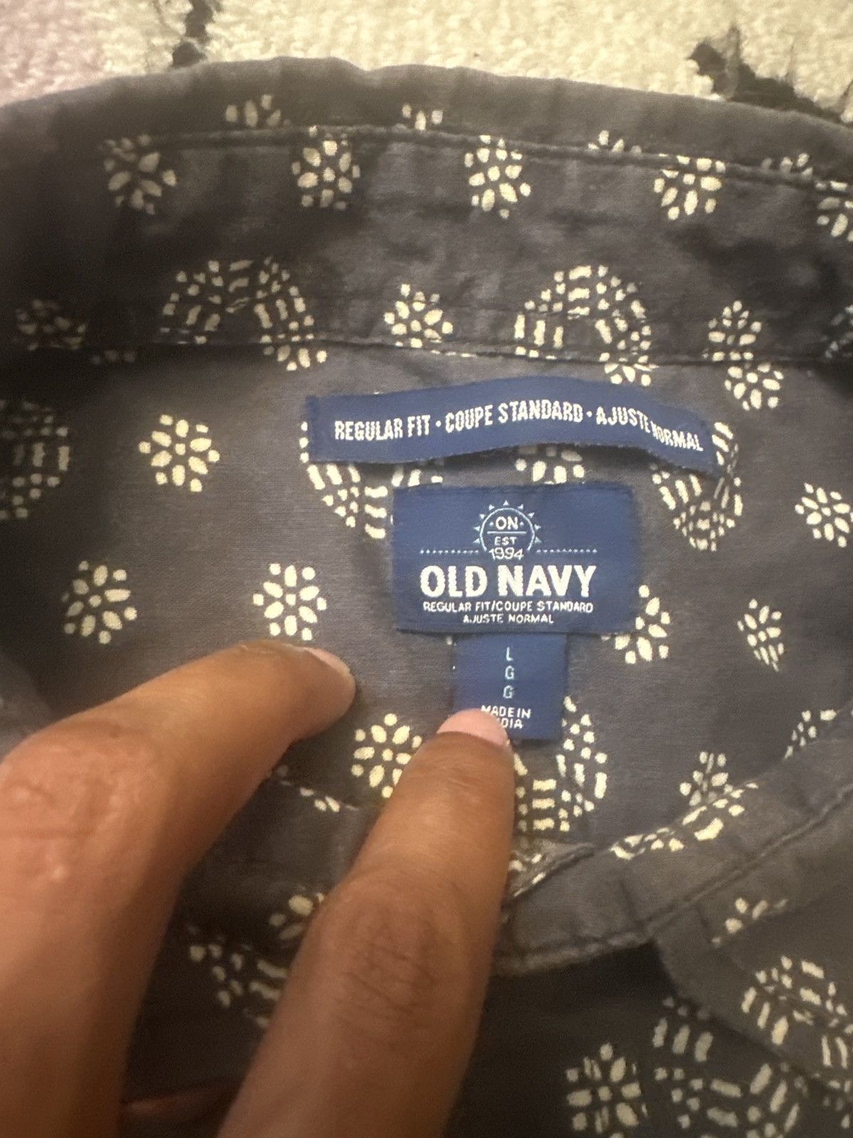 Old Navy Old navy blue pattern shirt Size US L / EU 52-54 / 3 - 3 Thumbnail