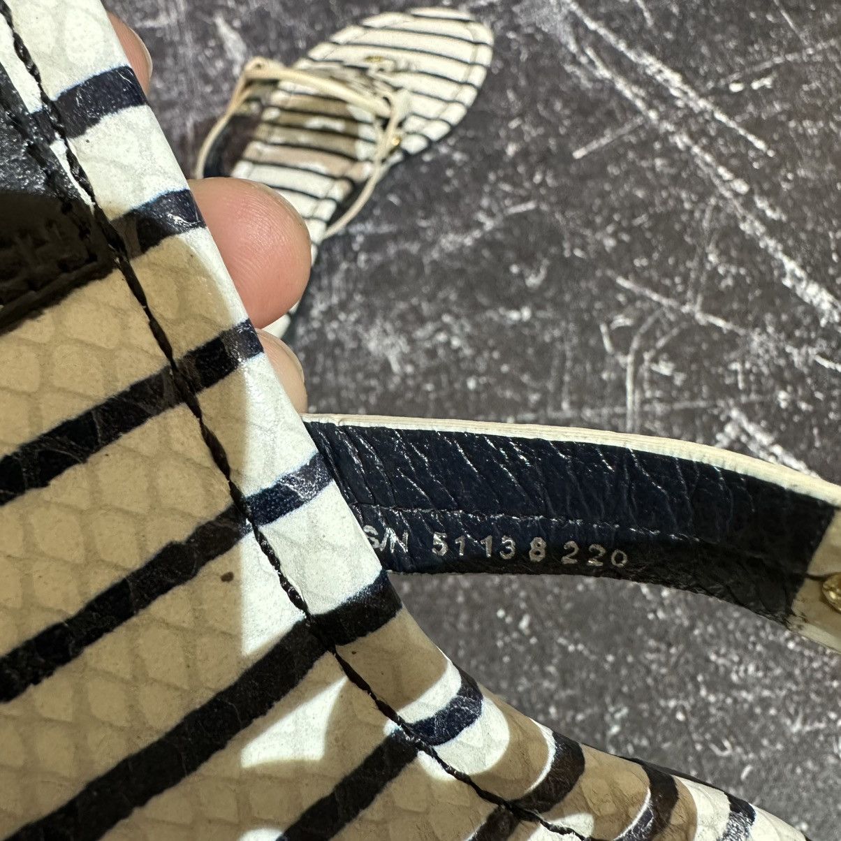 Tory Burch TORY BURCH MILLER Leather Sandal Stripe Size 6 Size US 6 / IT 36 - 8 Thumbnail