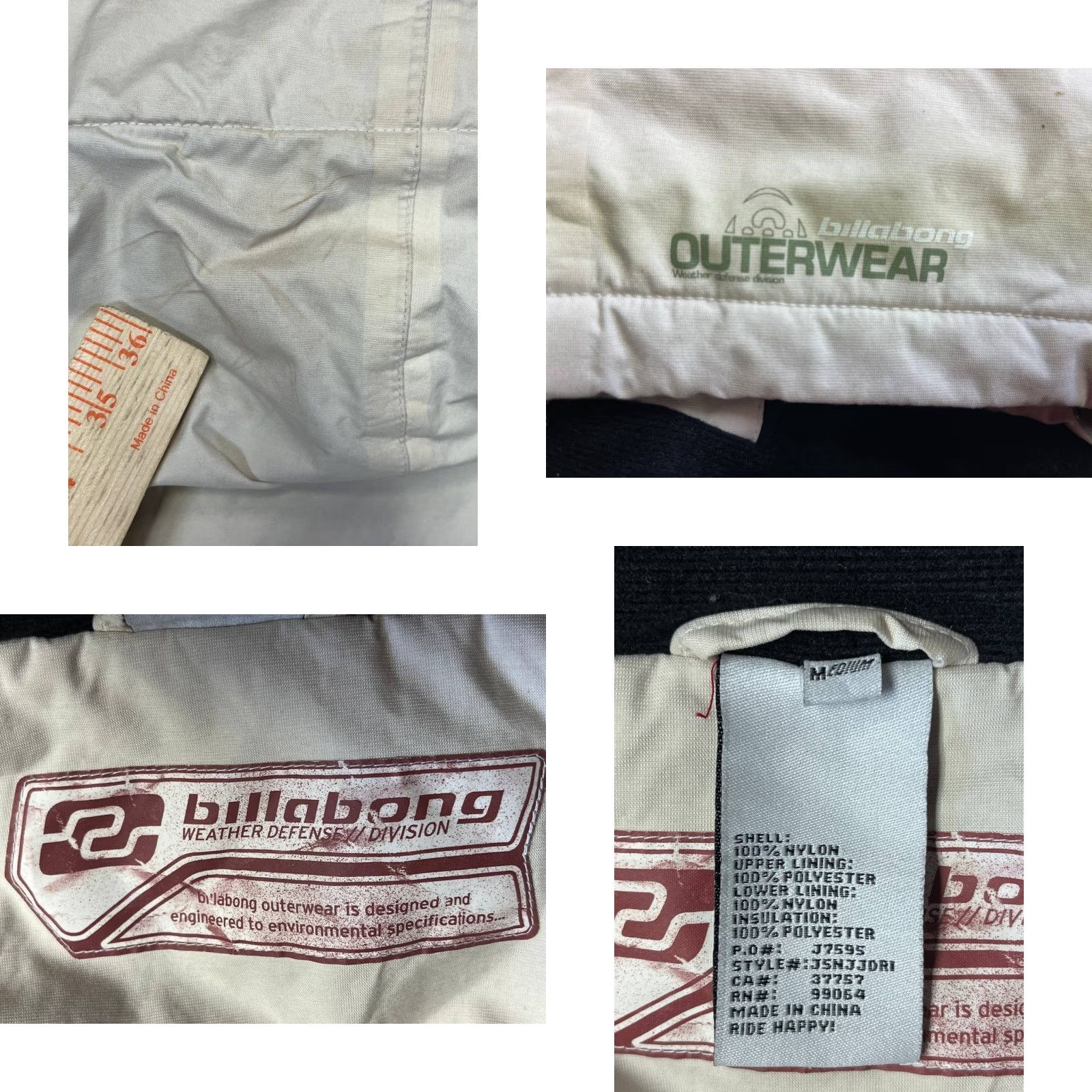 Billabong Billabong Expedition Jacket Men M White Water Resistant Hooded Puffer Mid-Length Outdoor Winter Coat Size US M / EU 48-50 / 2 - 10 Thumbnail
