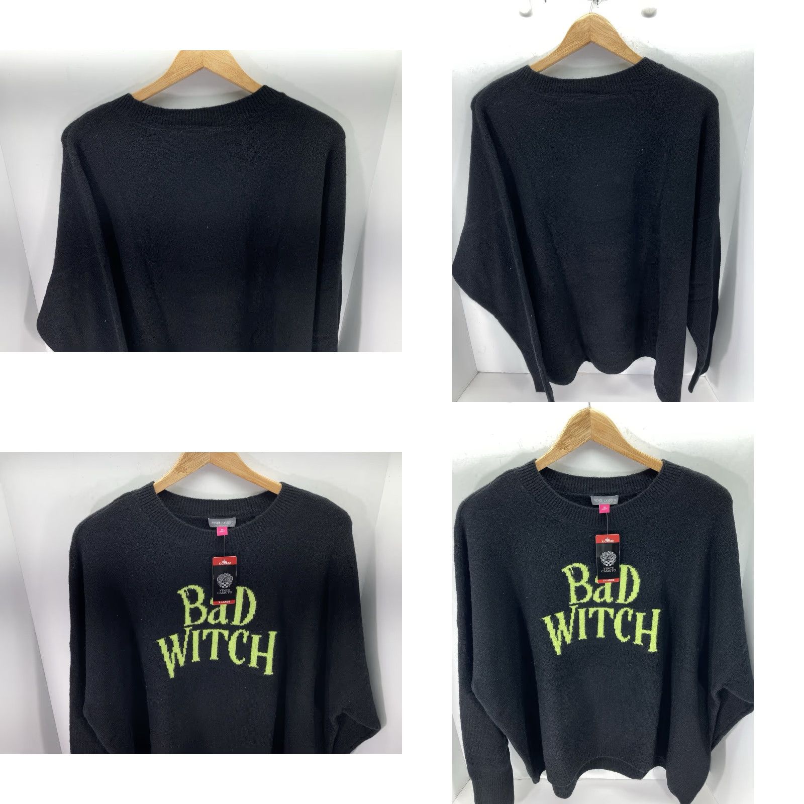 Vince Camuto Vince Camuto Sweater Women XL Black Halloween Pullover NWT Bad Witch Wicked Crew Neck 27 Across Chest 25 From Shoulders to Waist Size XL / US 12-14 / IT 48-50 - 9 Thumbnail