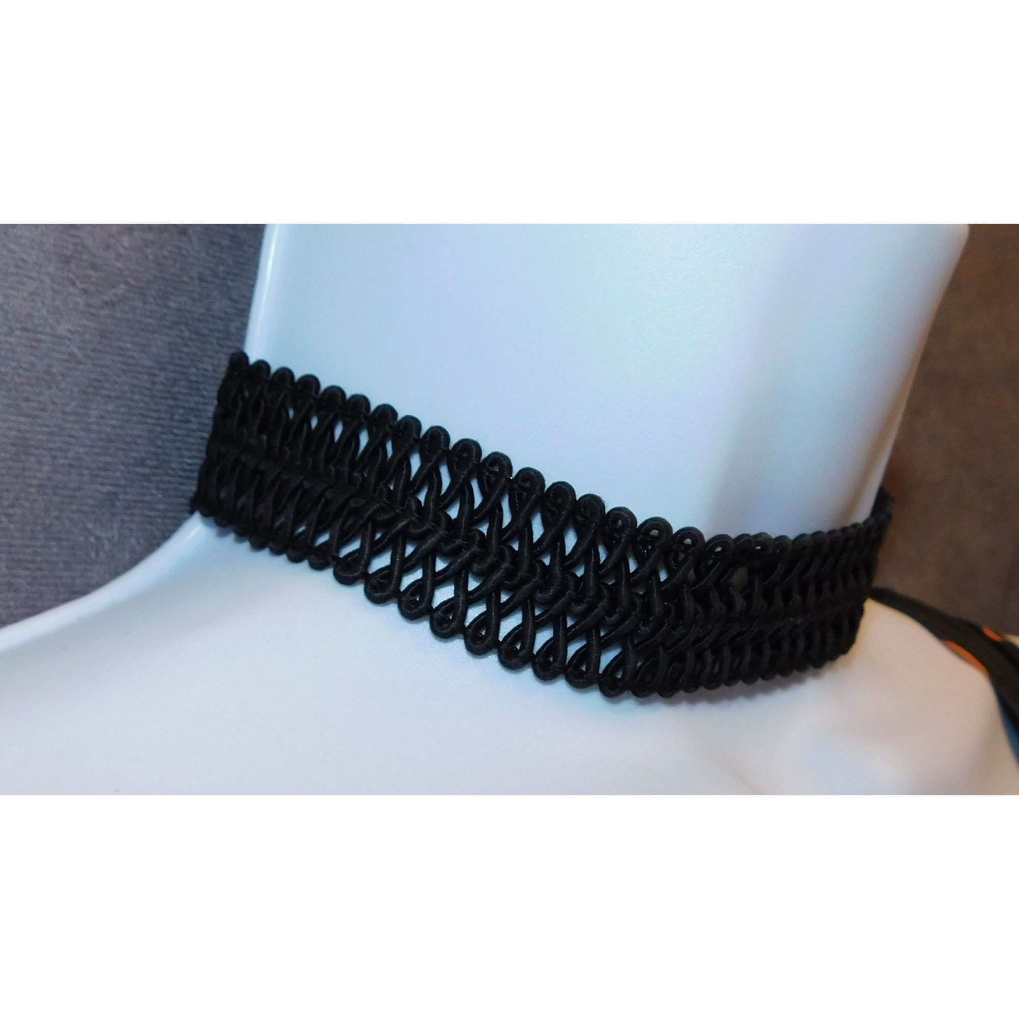 Other Gothic Black Choker With Gold Tone Cross Charm Size ONE SIZE - 4 Thumbnail