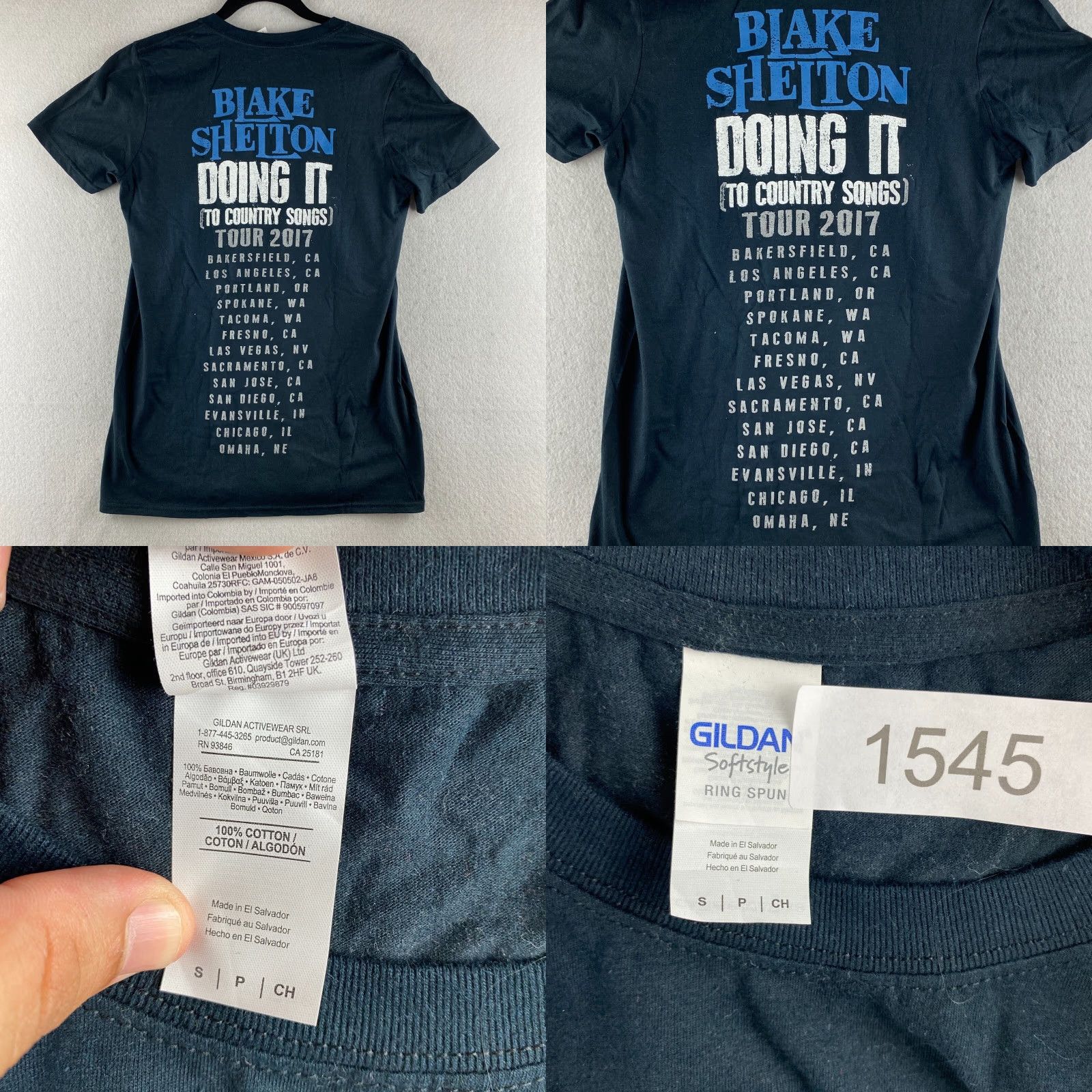 Gildan Blake Shelton Concert Shirt Mens Small S Black 2017 Doing It Tour Double Sided T-Shirt Size US S / EU 44-46 / 1 - 8 Thumbnail