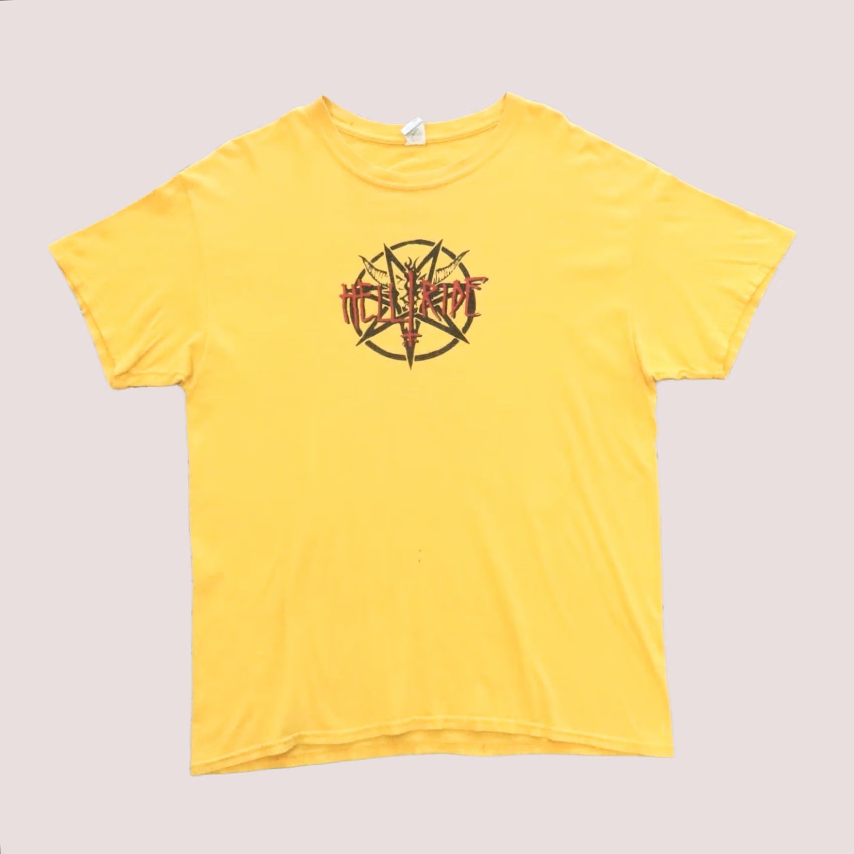 Thrasher VINTAGE Thrasher Halloween Hell Ride Shirt Mens L Yellow Regular Short Sleeve T-Shirt Deathwish Brand Size US L / EU 52-54 / 3 - 1 Thumbnail