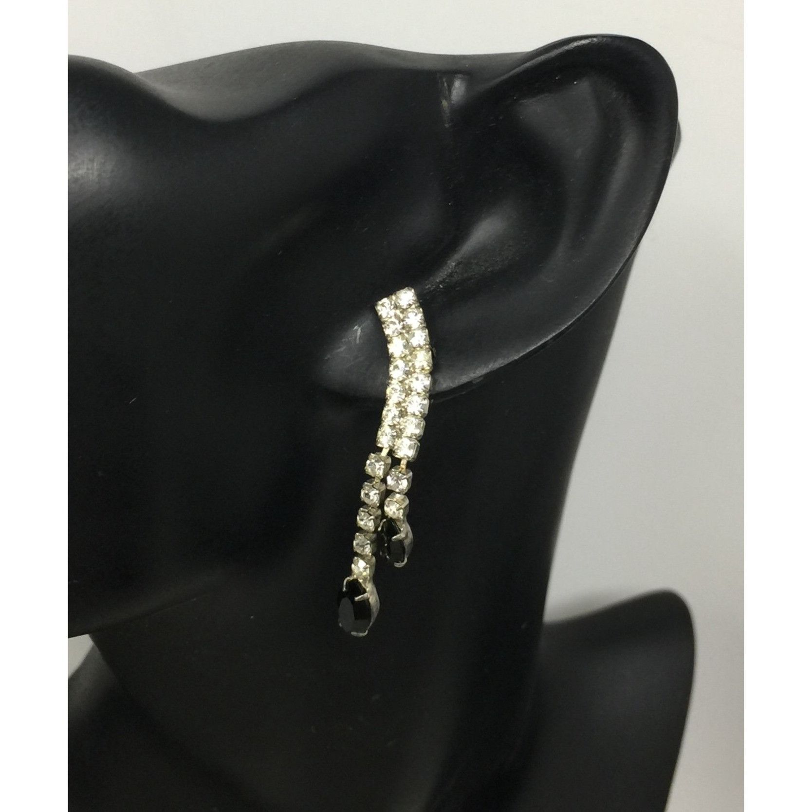 Other Women's Silver and Black Rhinestone Dangle Earrings Size ONE SIZE - 5 Thumbnail