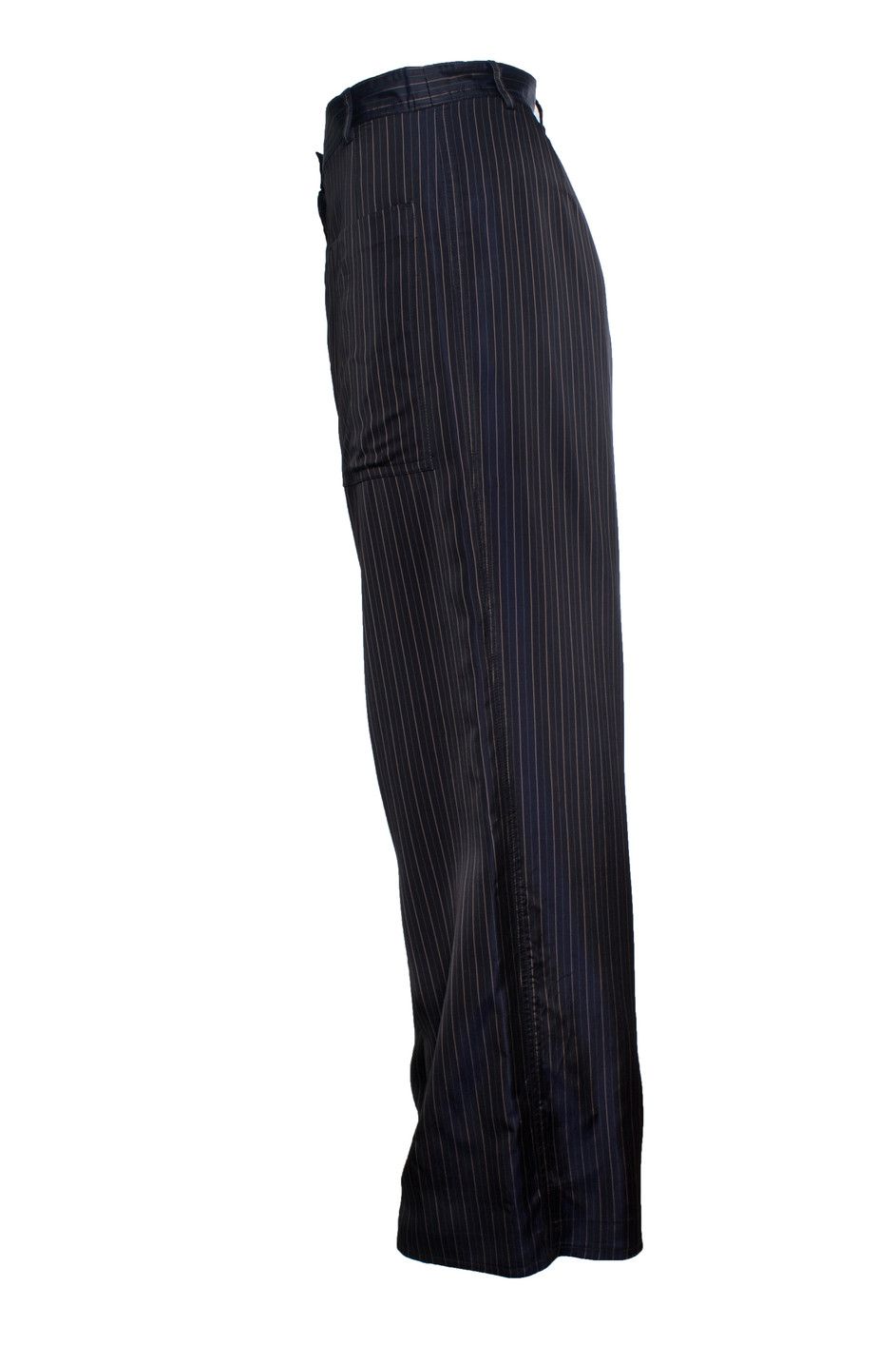 Dries Van Noten Dries van noten, striped wide leg shiny pantalon Size 28" / US 6 / IT 42 - 2 Thumbnail