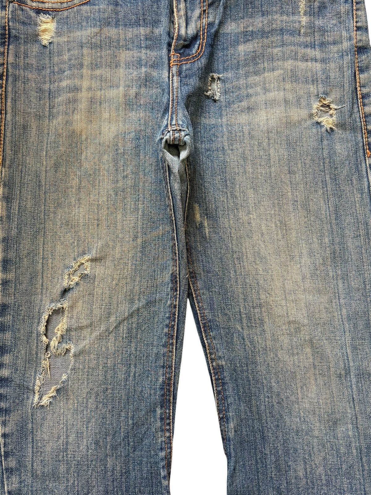 If Six Was Nine Vintage Japanese Nylaus Mud Wash Distressed Flare Jeans Size US 32 / EU 48 - 3 Thumbnail