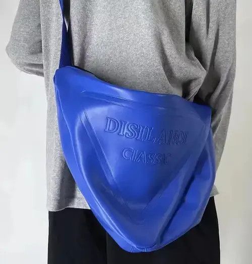 Japanese Brand Fashion hip hop triangle pu leather shoulder messenger bag Size ONE SIZE - 2 Thumbnail