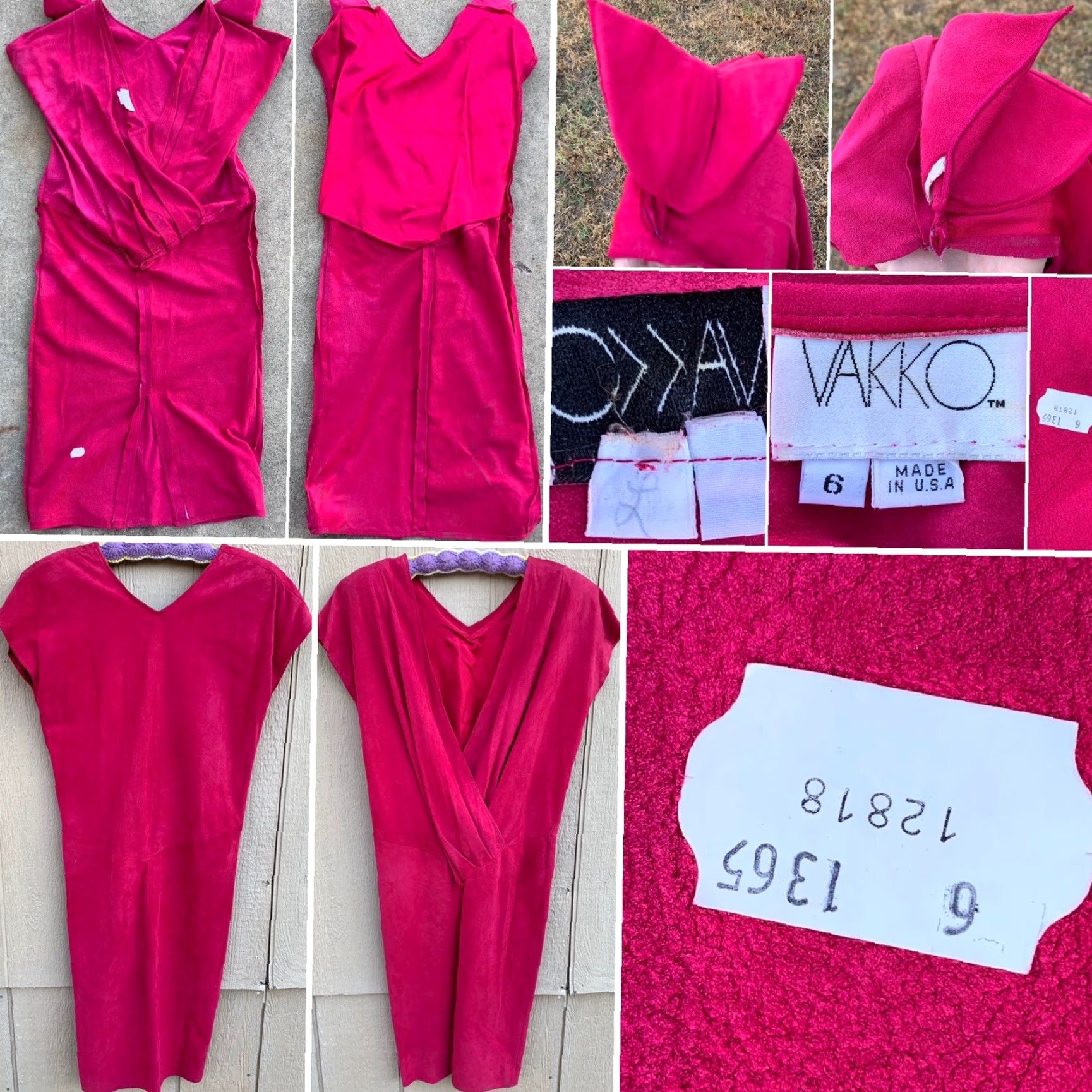 Vintage VAKKO Suede Dress Low Back Hot Pink Made In USA 1980s 80s Vintage Size 6 Size M / US 6-8 / IT 42-44 - 5 Thumbnail