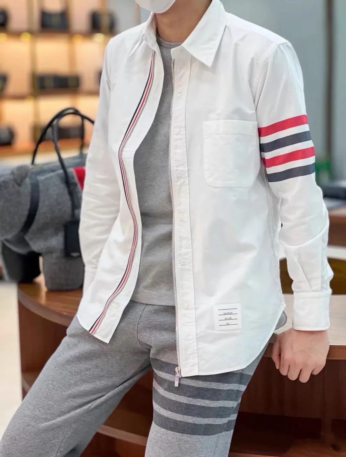 Thom Browne Thom Browne Men's 4-Bar White Poplin Shirt Size 2 Size US M / EU 48-50 / 2 - 8 Thumbnail