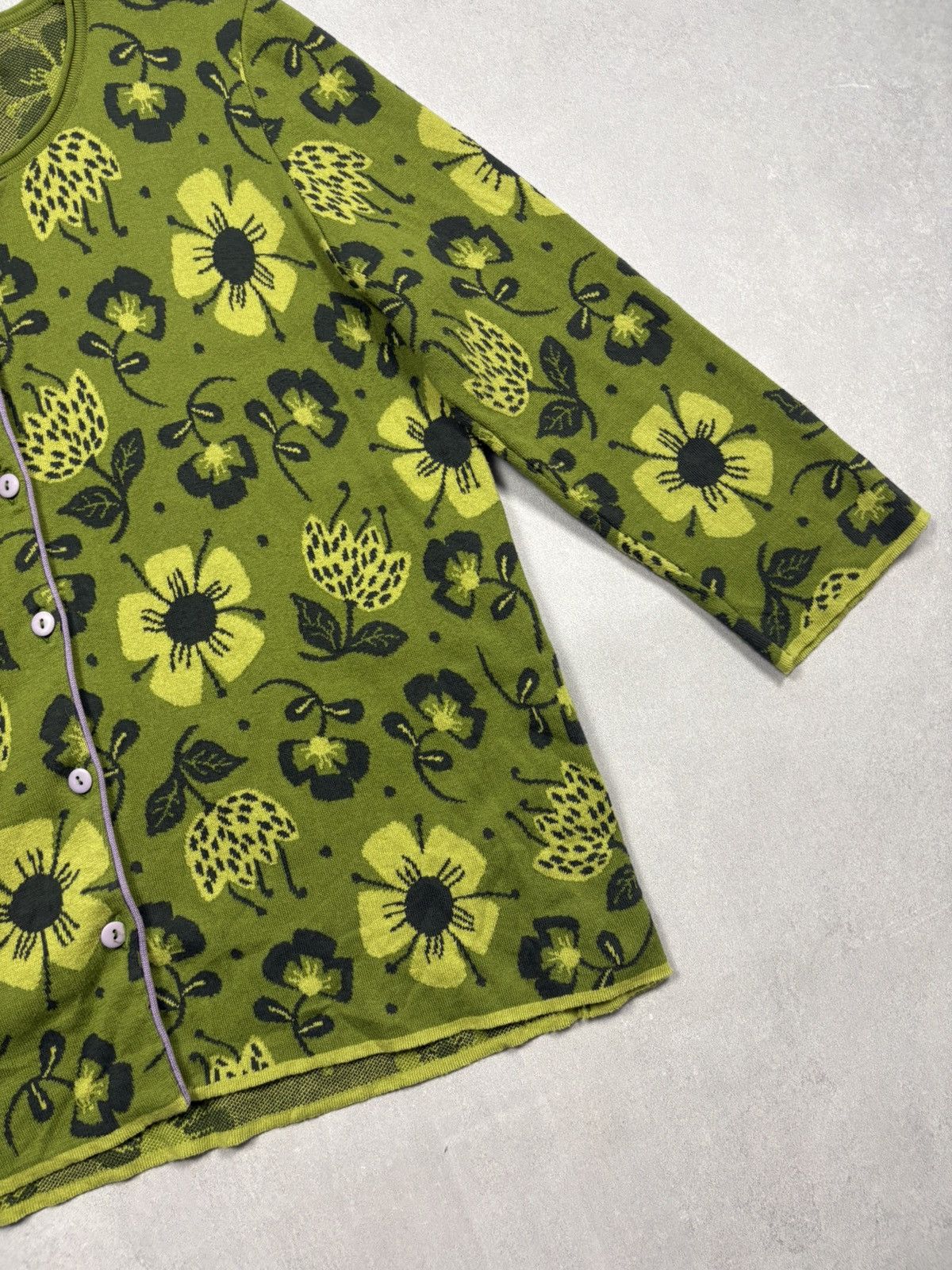 Other Gudrun Sjödén Floral Cardigan Green Organic Cotton Size L Size US L / EU 52-54 / 3 - 4 Thumbnail