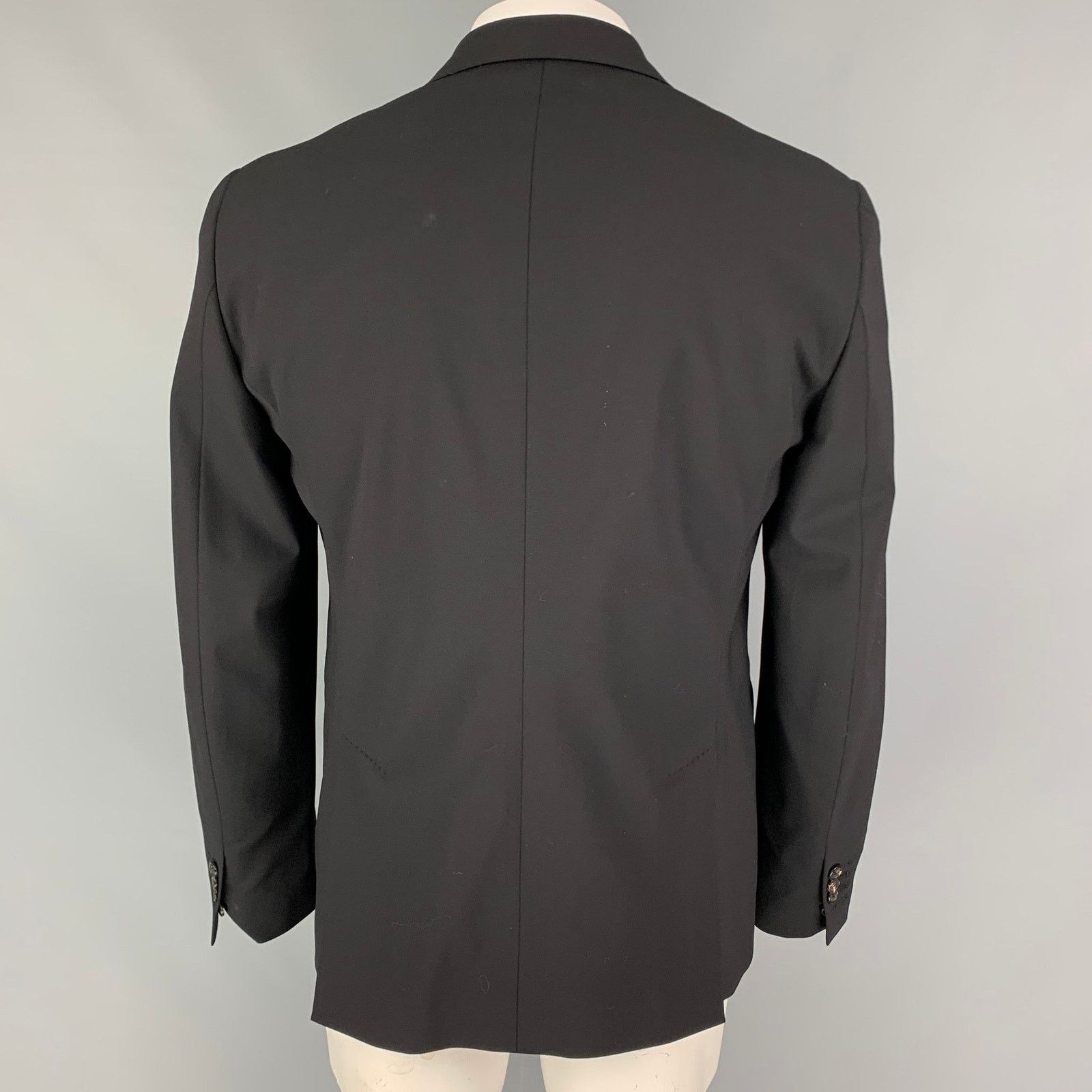 Dsquared2 DSQUARED2 Size 44 Black Wool Blend Notch Lapel Sport Coat Size 44R - 3 Thumbnail