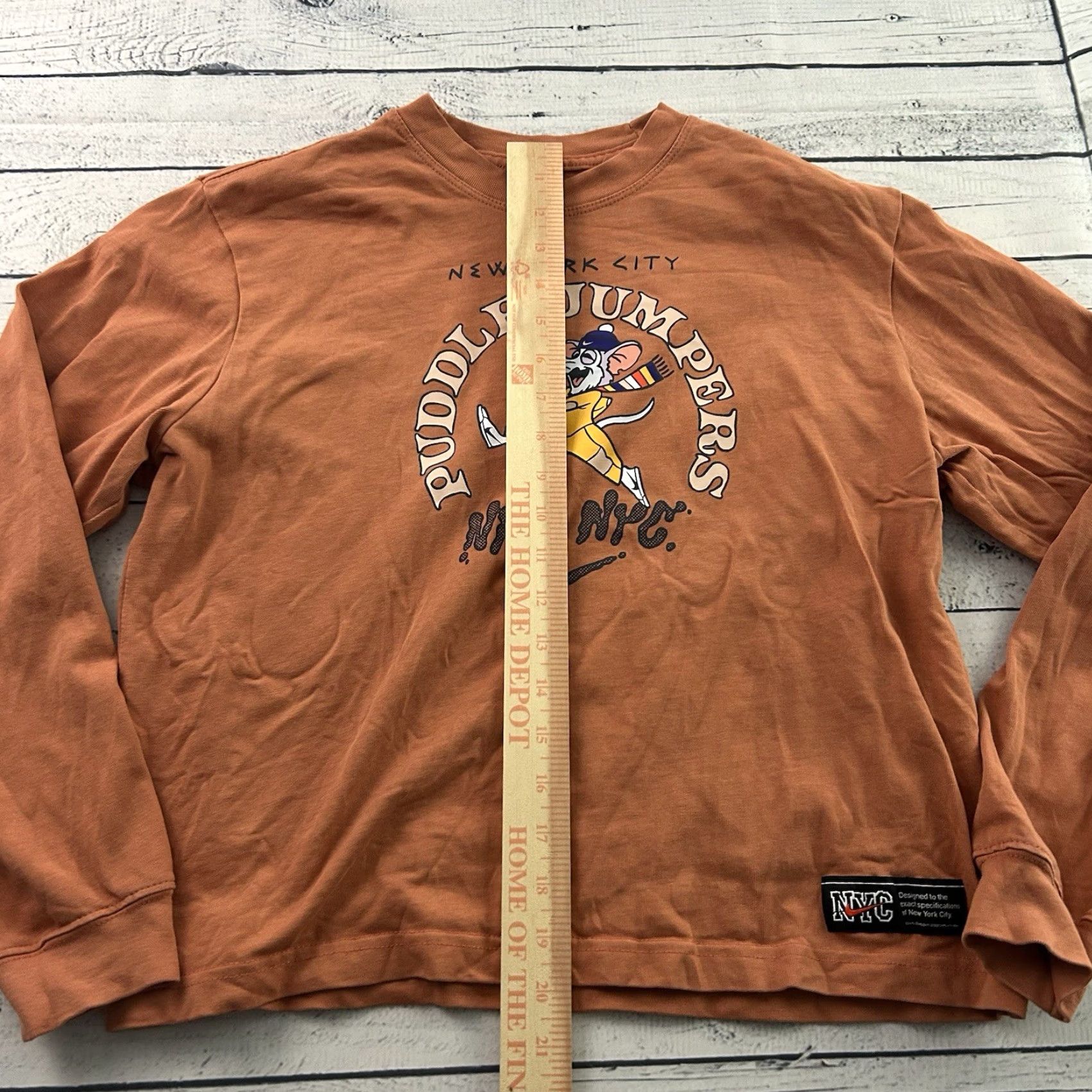 Nike Nike Puddle Jumpers Long Sleeve T Shirt Women's Small Orange City Shirt Size S / US 4 / IT 40 - 4 Thumbnail