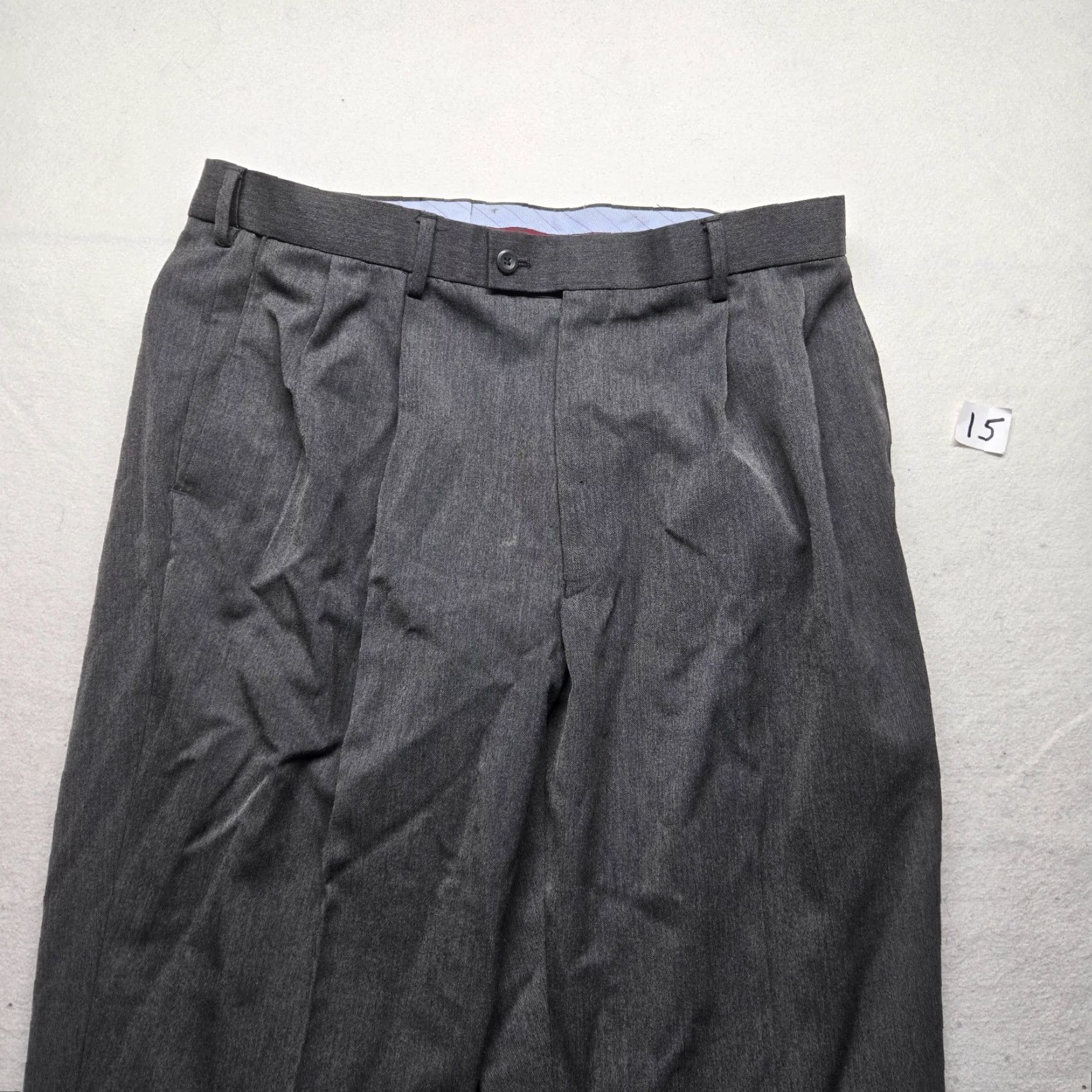 Vintage Louis Raphael Dress Pants Gray Flat Front 36 x 29 Adult Men's Regular Rayon Casual Business Size US 36 / EU 52 - 2 Thumbnail