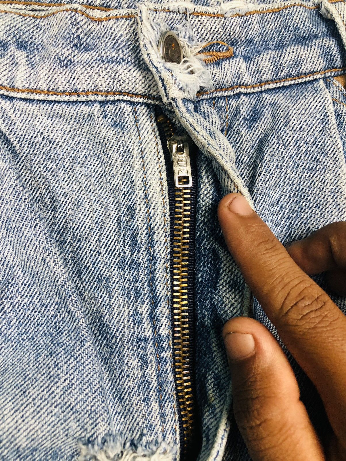 Beauty Beast Vintage AMERICAN COLT Jeans 90s - Suede Trim USA (40) Size US 30 / EU 46 - 9 Thumbnail
