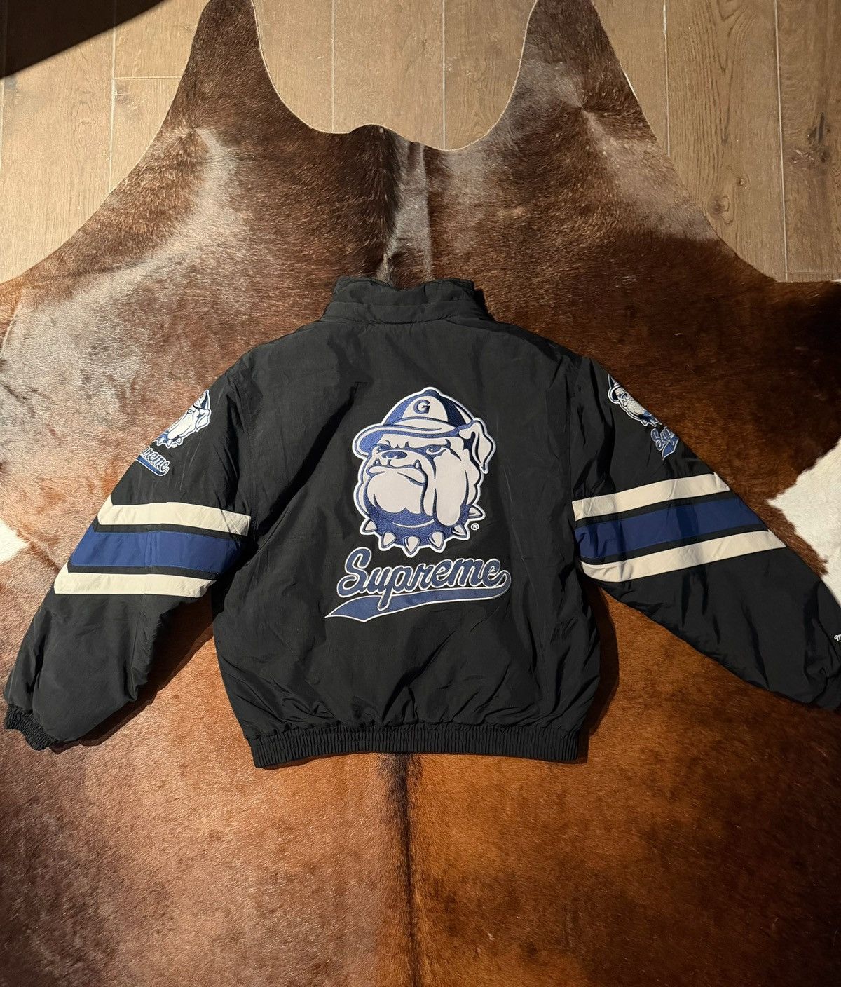 Supreme mitchell and ness NCAA georgetown hooded stadium jacket Size US M / EU 48-50 / 2 - 6 Thumbnail