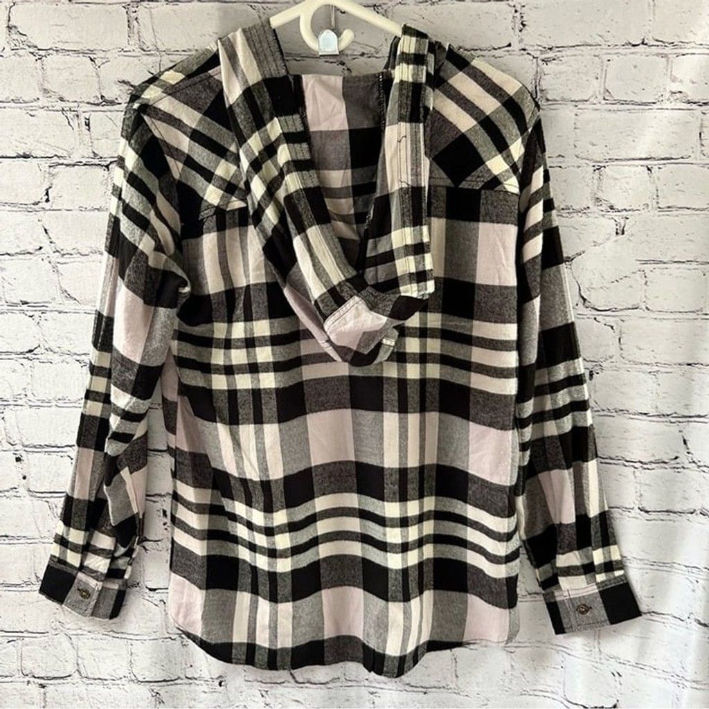 Other NWT Hippie Rose Flannel Hooded Button Down Shirt Lightweight Size XS / US 0-2 / IT 36-38 - 2 Thumbnail
