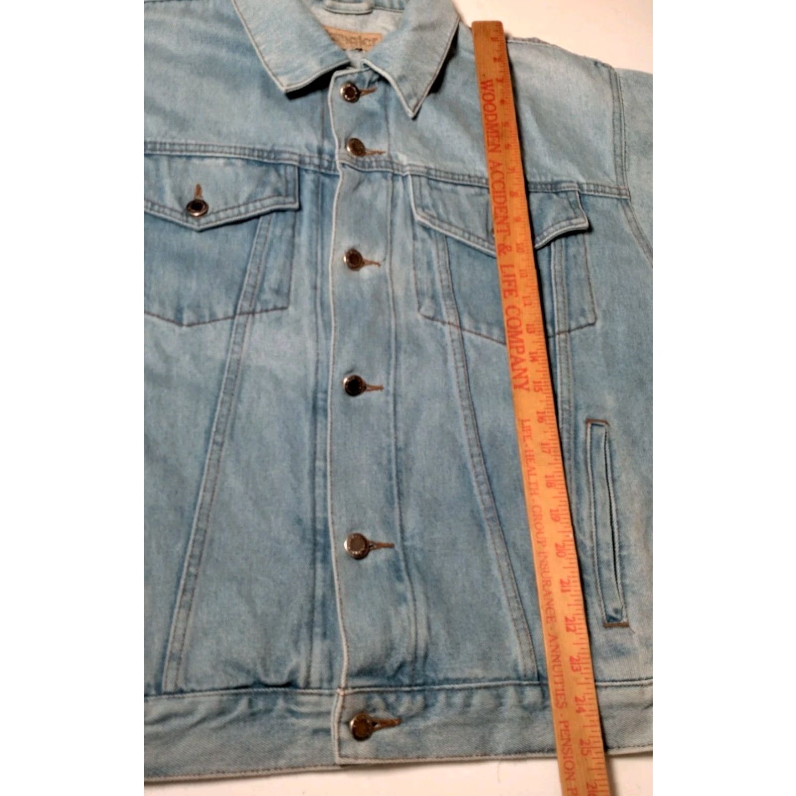 Wrangler VINTAGE Wrangler Hero Jean Jacket Men Medium Blue Denim Casual Trucker Jacket Fall Winter Seasonal Size US 31 - 4 Thumbnail