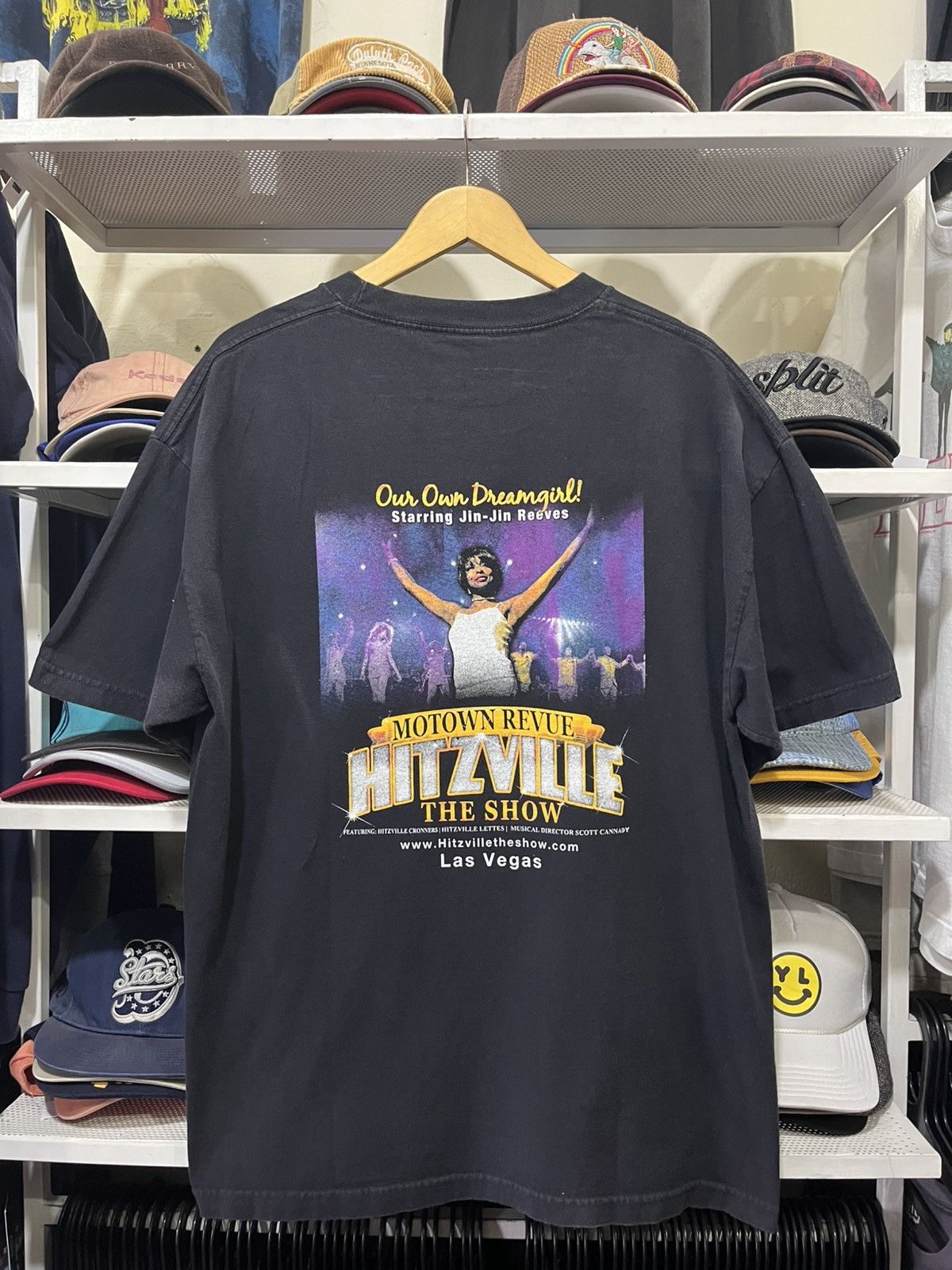 Vintage Motown Revue Mens Black Hitzville The Show Dreamgirl Jin Size US XL / EU 56 / 4 - 5 Thumbnail