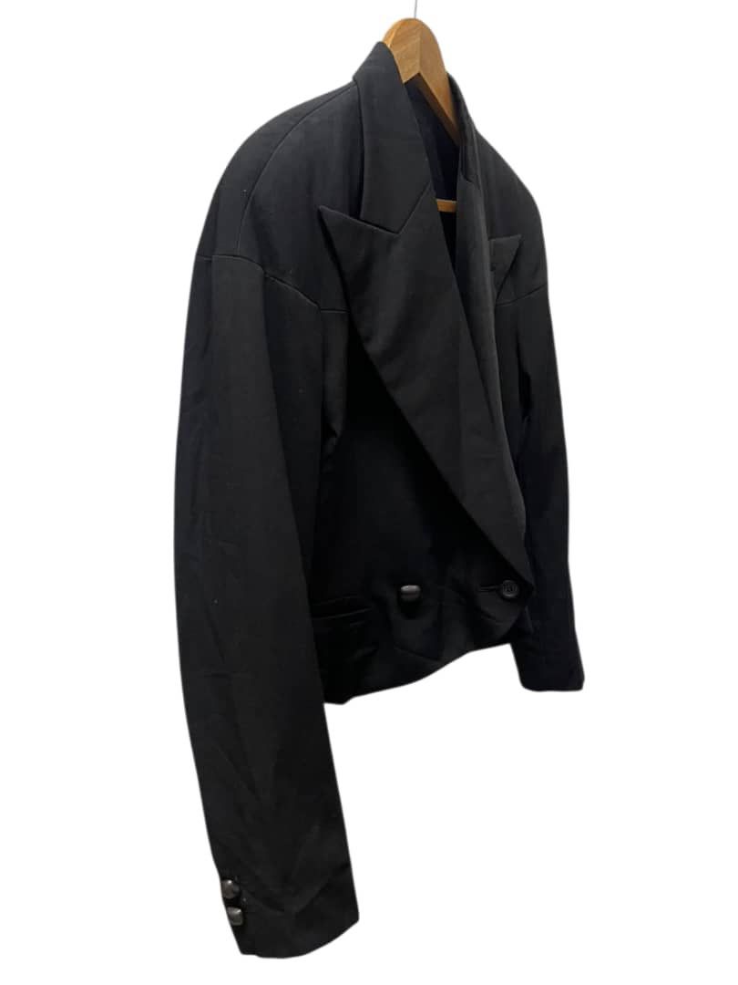 Issey Miyake Vintage 80s Issey Miyake Black Wool Cropped Jacket Blazer Size M / US 6-8 / IT 42-44 - 5 Thumbnail
