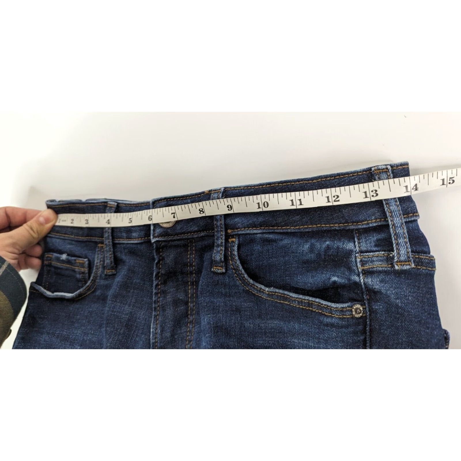 Old Navy Old Navy Jeans Skinny Rockstar 360 Stretch Extra High-Rise Distressed Sz 4 Blue Denim Womens Jeans Size 27" / US 4 / IT 40 - 6 Thumbnail