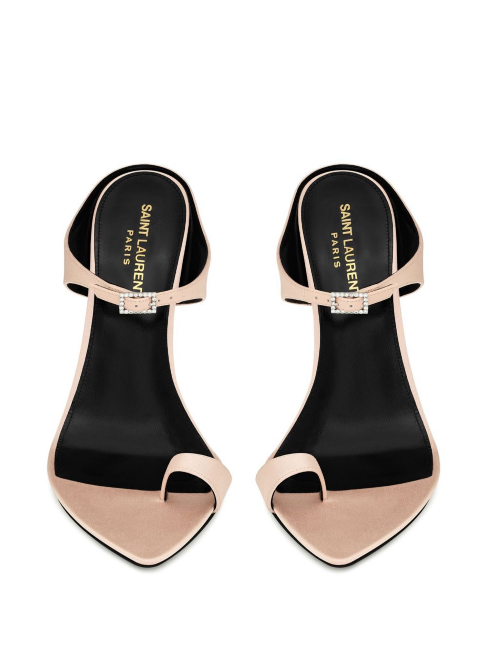 Saint Laurent Paris o1tp1o1224 Dive Mules In Satin in Light Beige Size US 7 / IT 37 - 2 Thumbnail