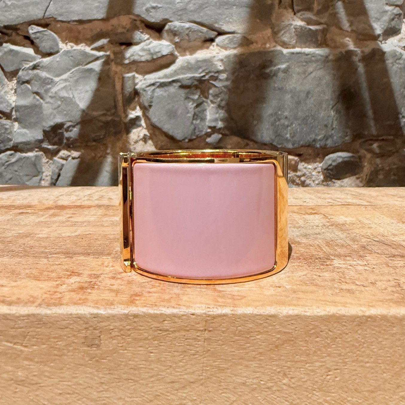 Hermes Hermès Pink Enamel Extra Wide Clic Clac Gold Plated Bracelet Size ONE SIZE - 4 Thumbnail