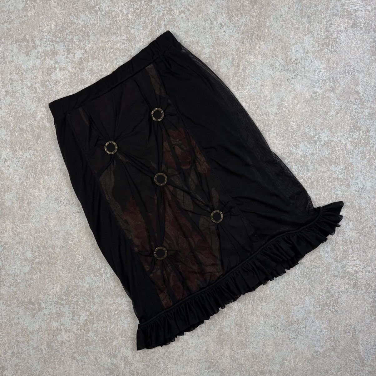 Jean Paul Gaultier Save The Queen Black Midi Skirt JPG Style Size XL Size 38" / US 16 / IT 52 - 1 Thumbnail