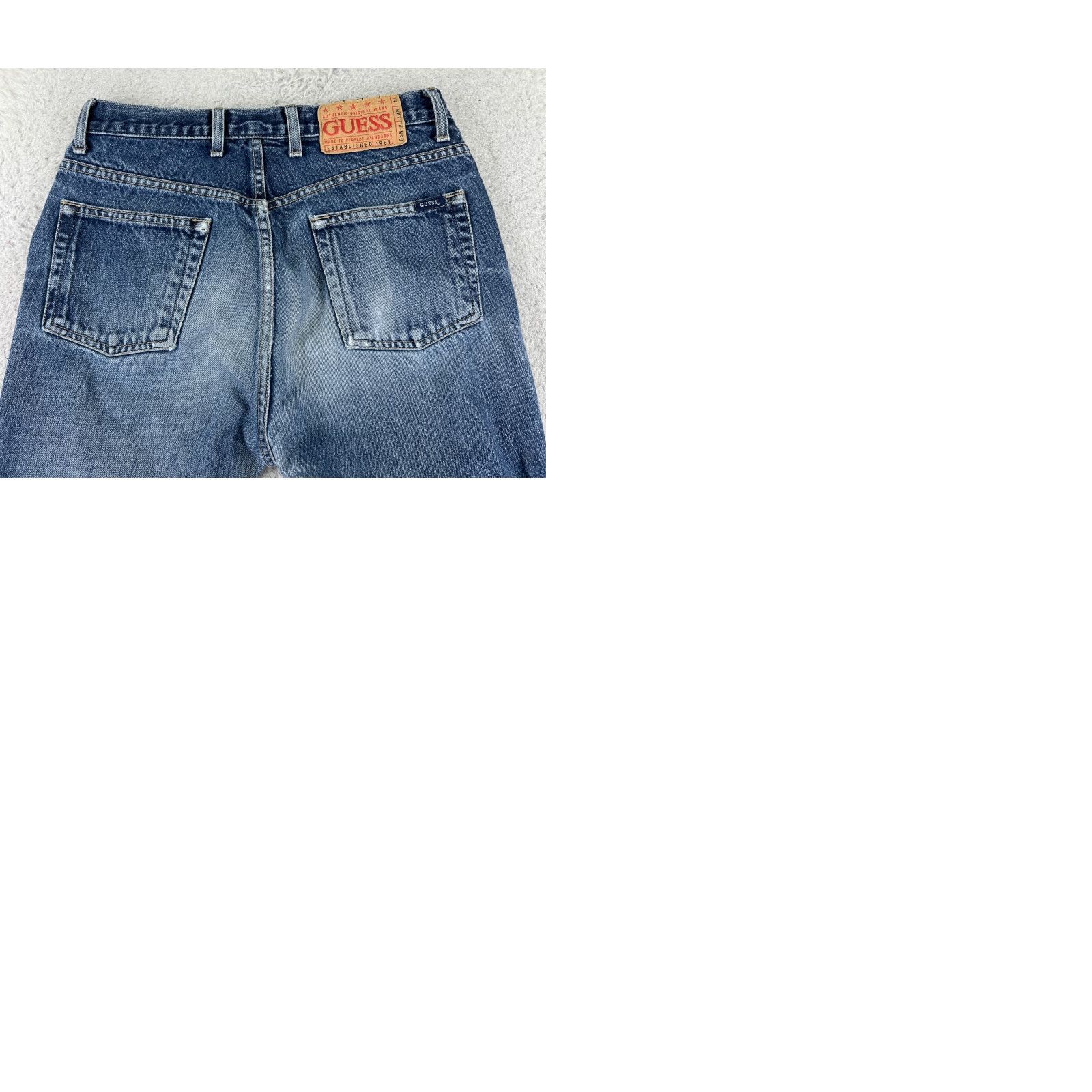 Guess VINTAGE Guess Jeans Womens 29 Blue Denim Jeans Bootcut Low Waist Cotton 26x27 Size 29" - 10 Thumbnail