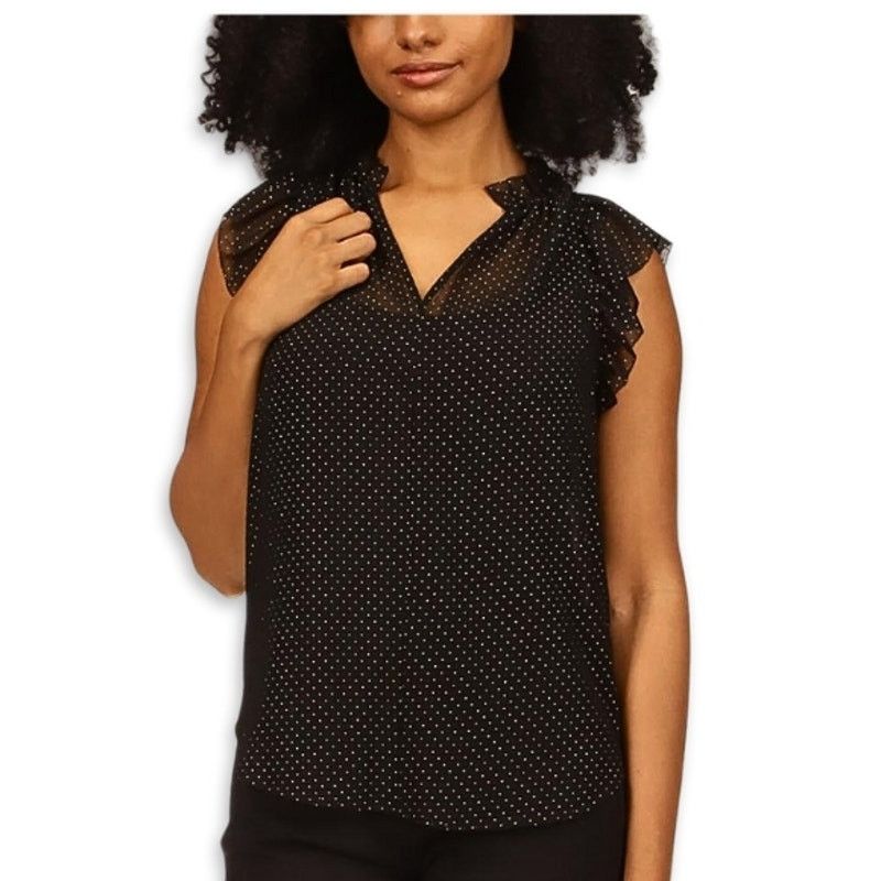 Michael Kors Michael Kors Top Sheer Chiffon Sleeveless Black/Gold NWT Size M / US 6-8 / IT 42-44 - 1 Thumbnail