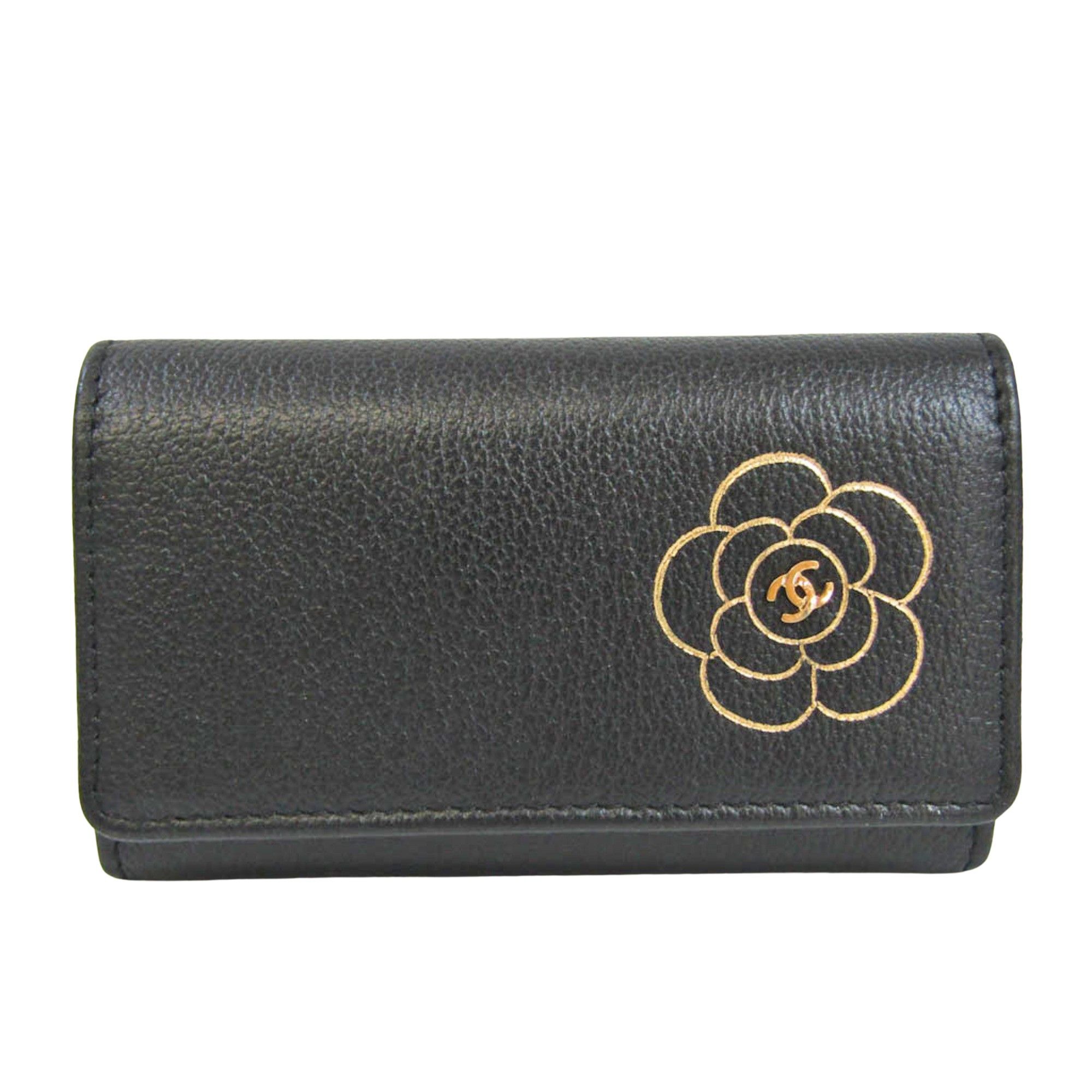 Chanel Camellia Black Leather Wallet (Pre-Owned) Size ONE SIZE - 1 Thumbnail